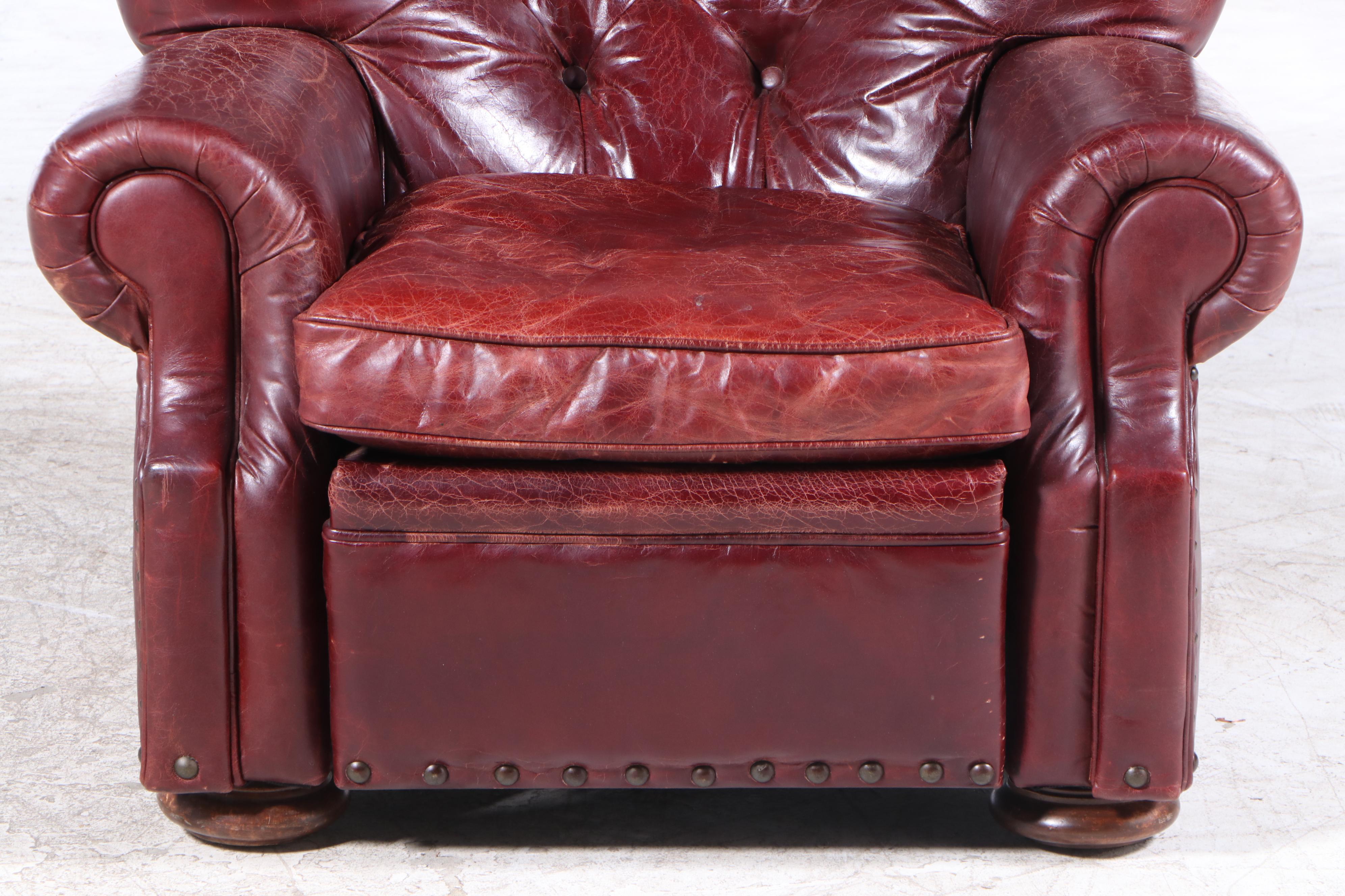 Tufted Leather Recliner Lounge Chair