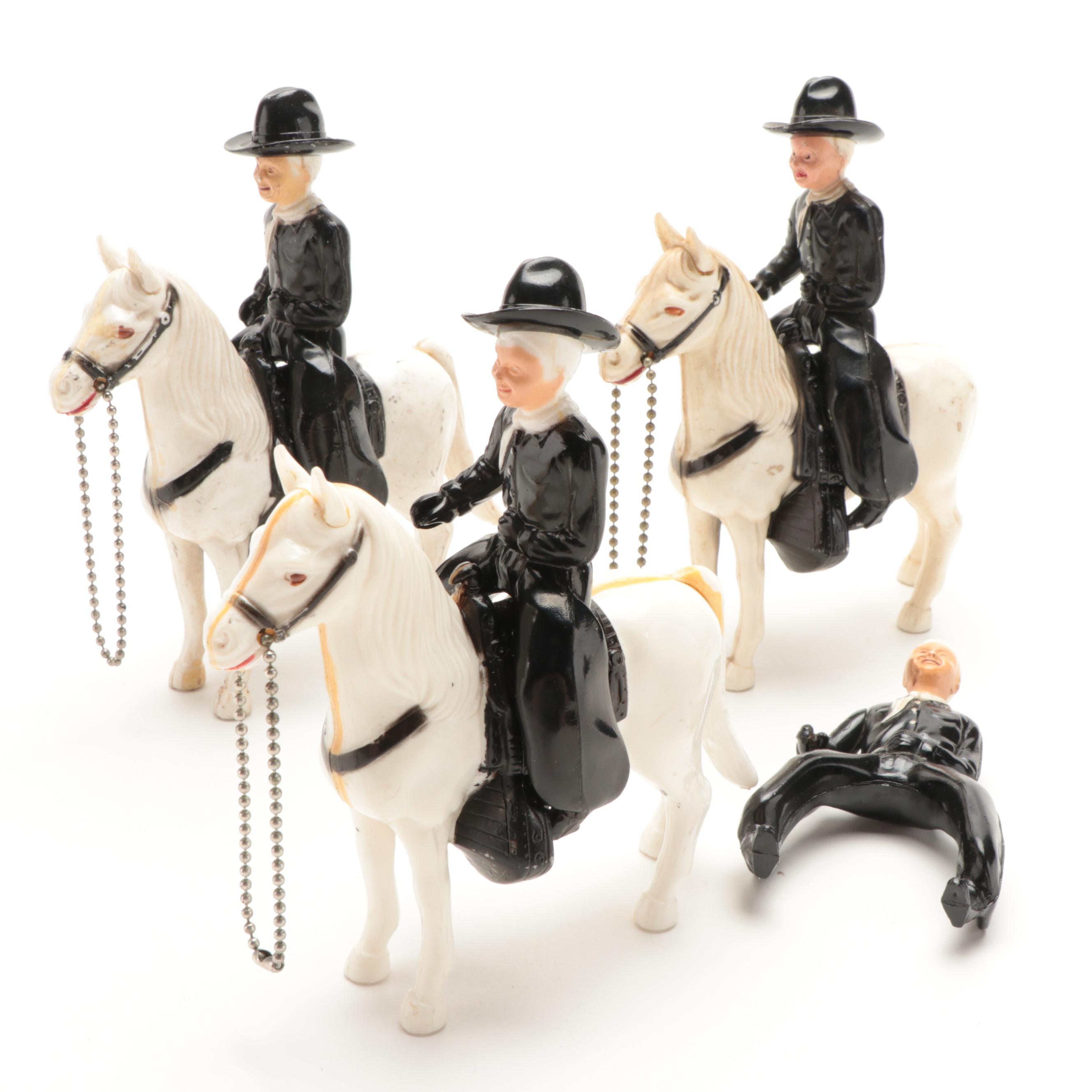 Ideal Toys Hopalong Cassidy Horse Topper Figurines, 1950s