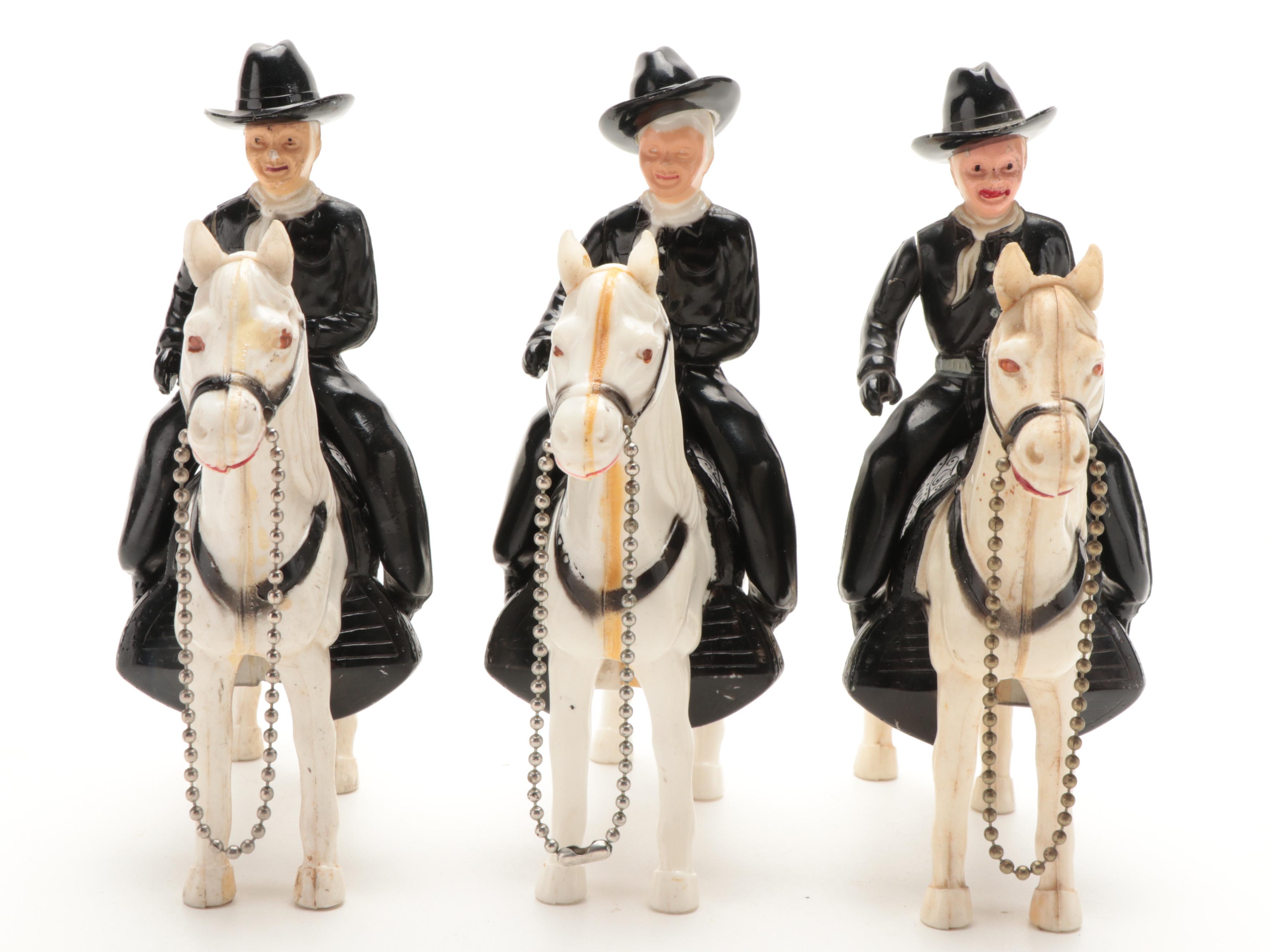 Ideal Toys Hopalong Cassidy Horse Topper Figurines, 1950s