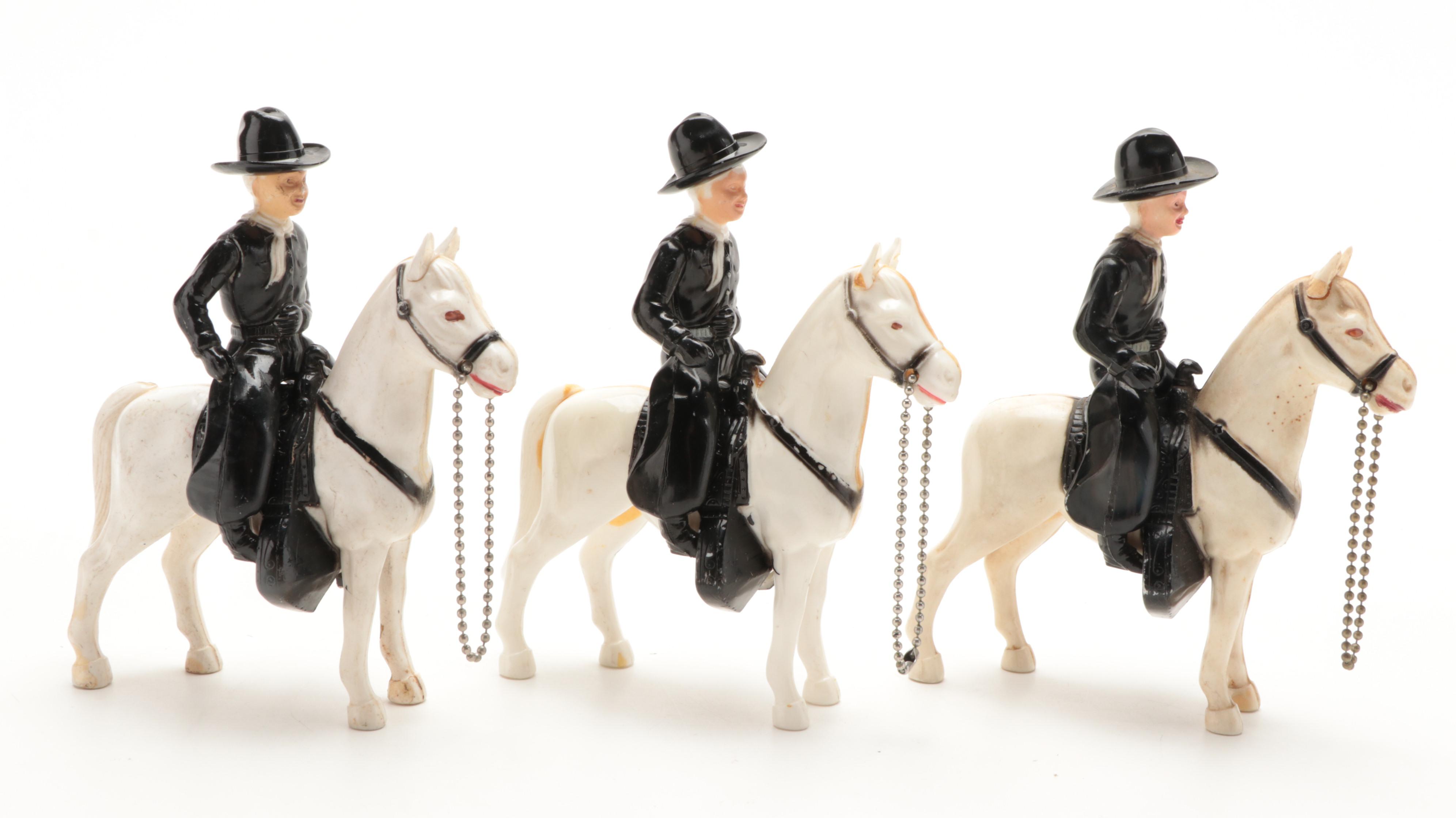 Ideal Toys Hopalong Cassidy Horse Topper Figurines, 1950s