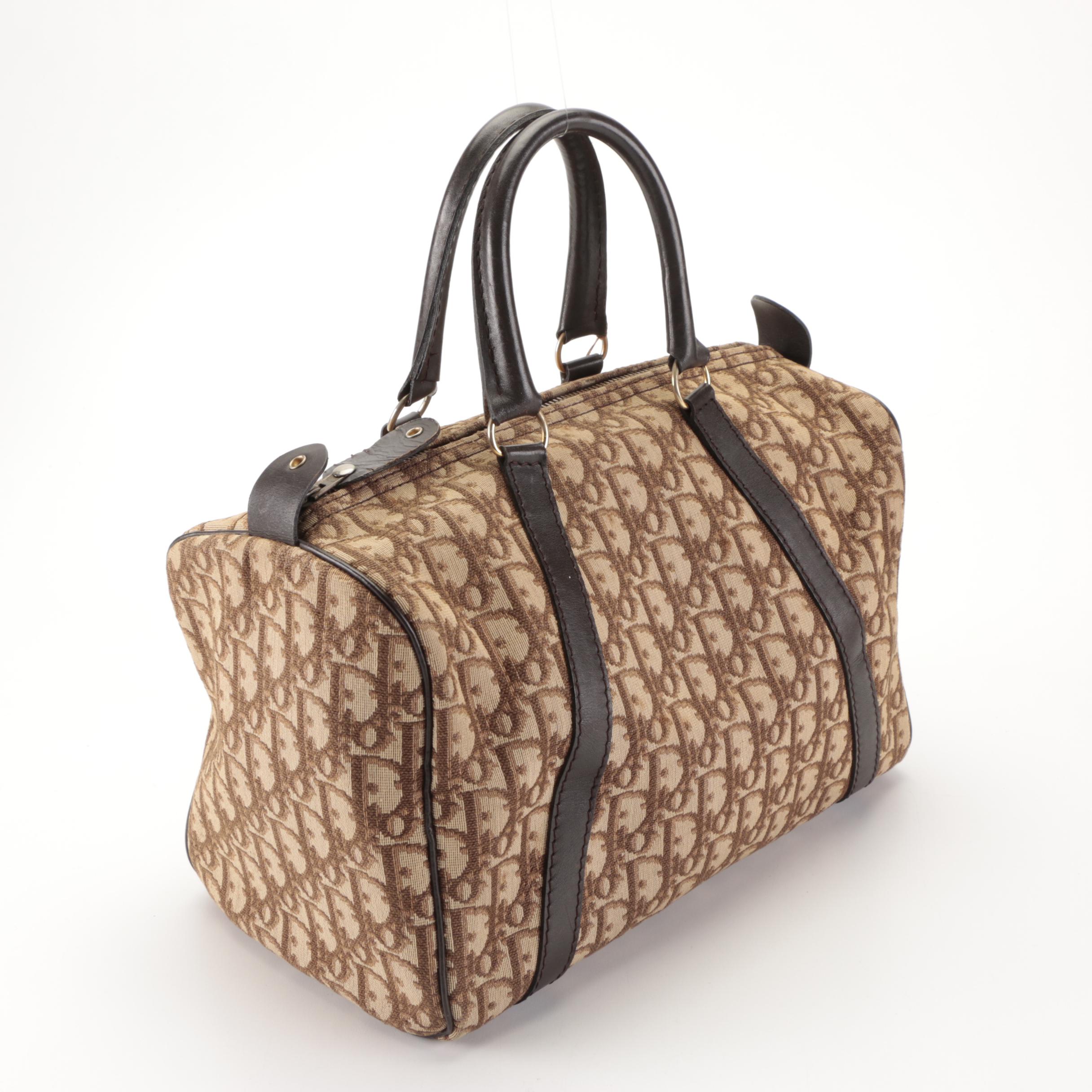Christian Dior Boston Bag in Monogram Canvas and Leather