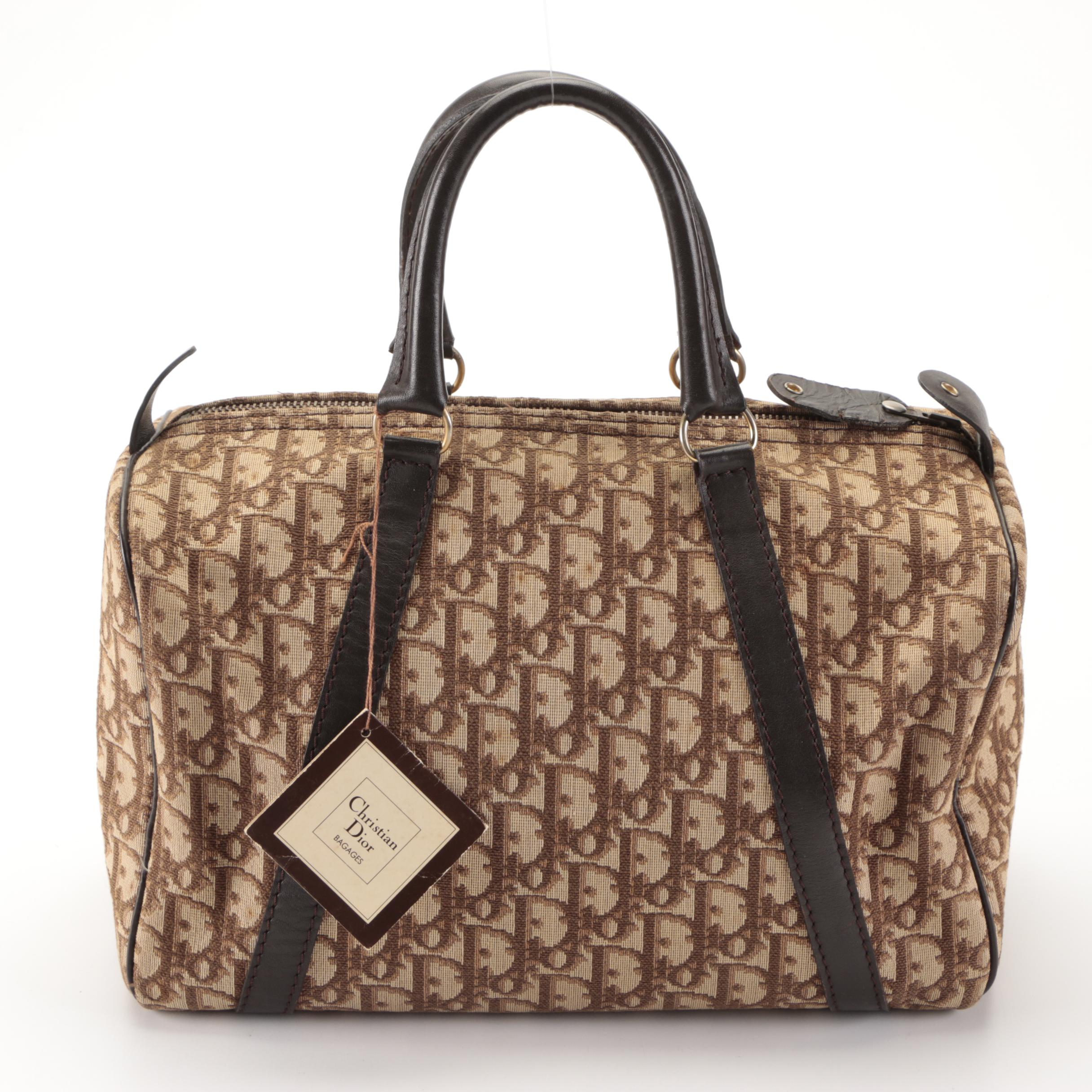 Christian Dior Boston Bag in Monogram Canvas and Leather