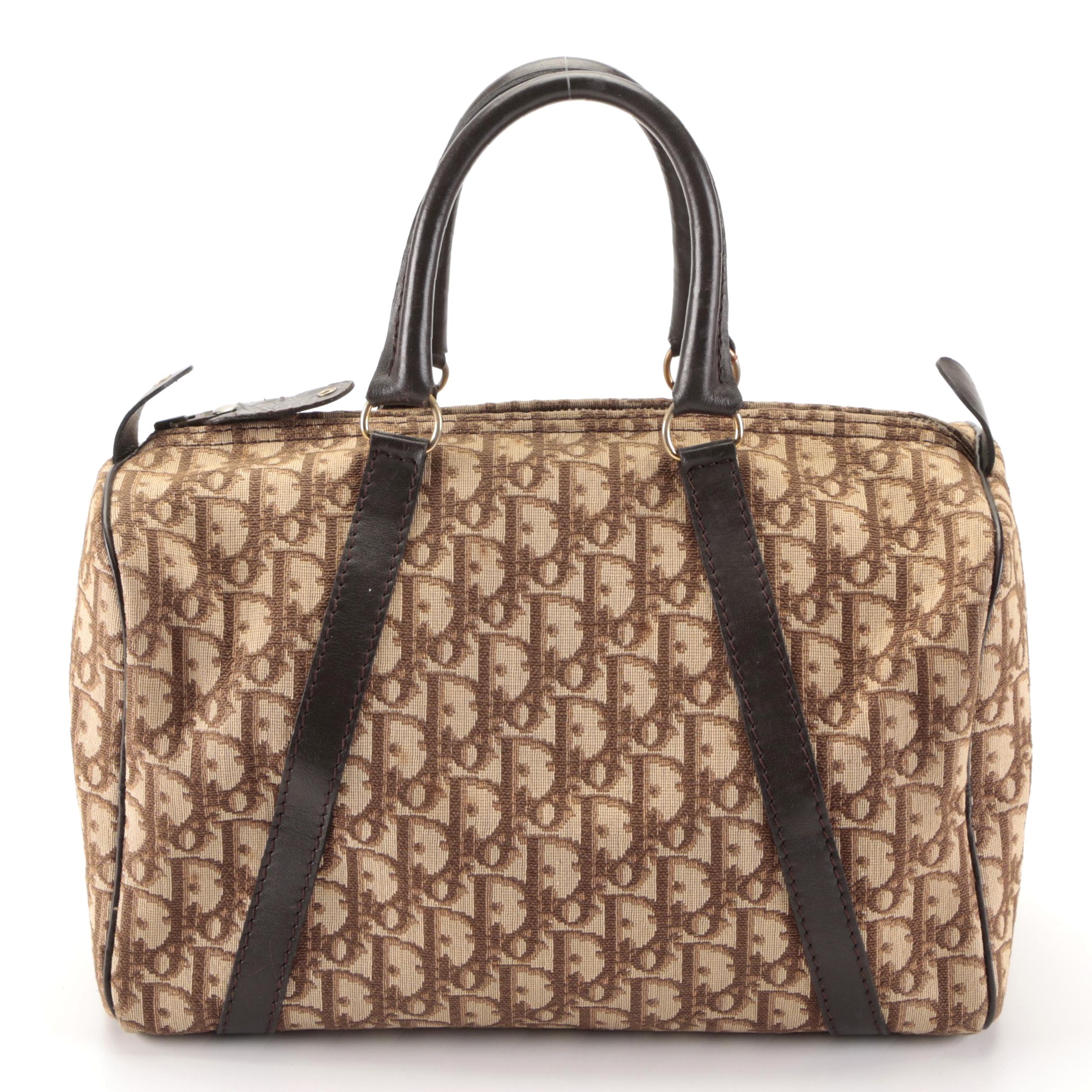 Christian Dior Boston Bag in Monogram Canvas and Leather