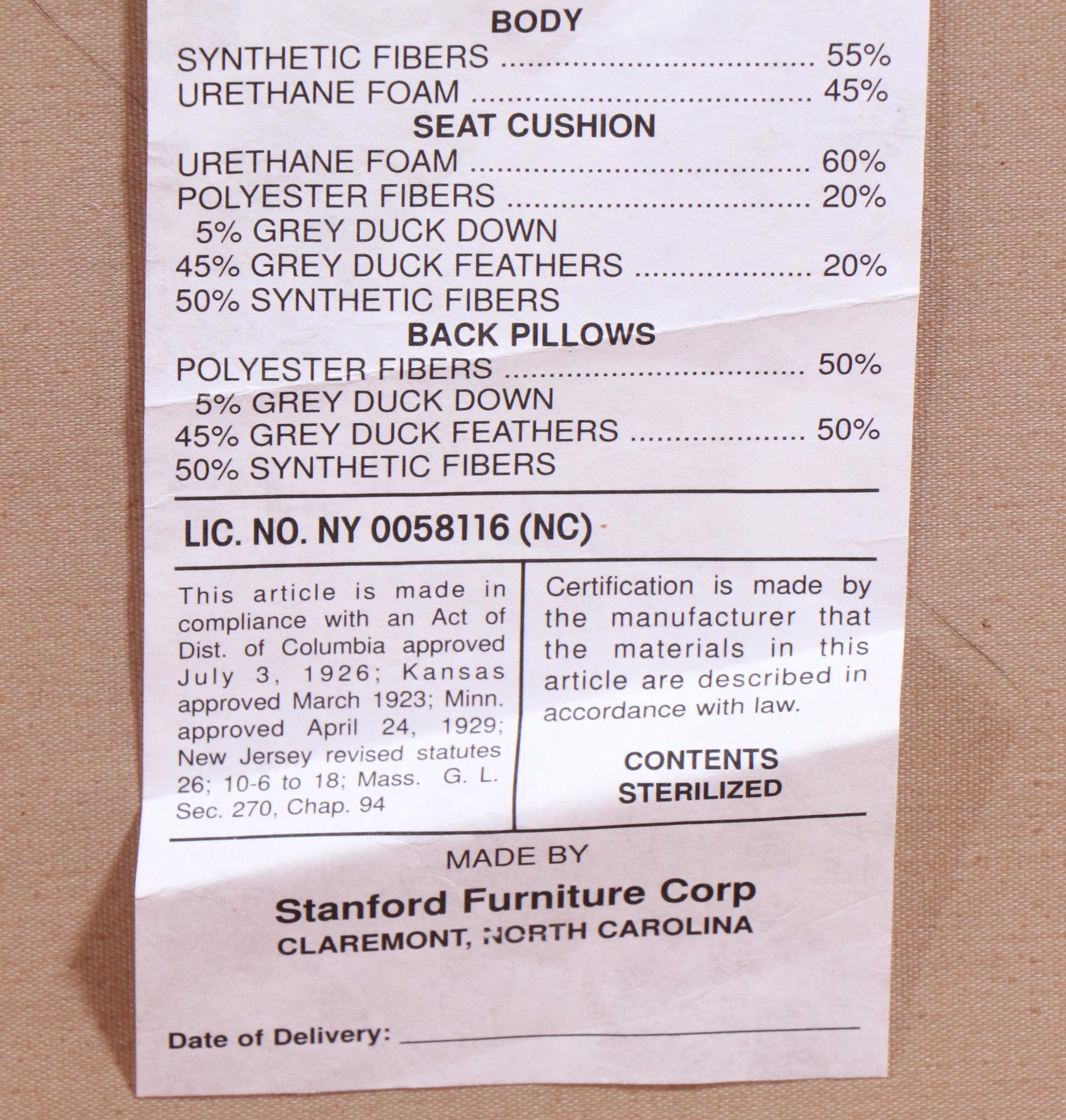 Stanford Furniture Striped Upholstered Lounge Chair