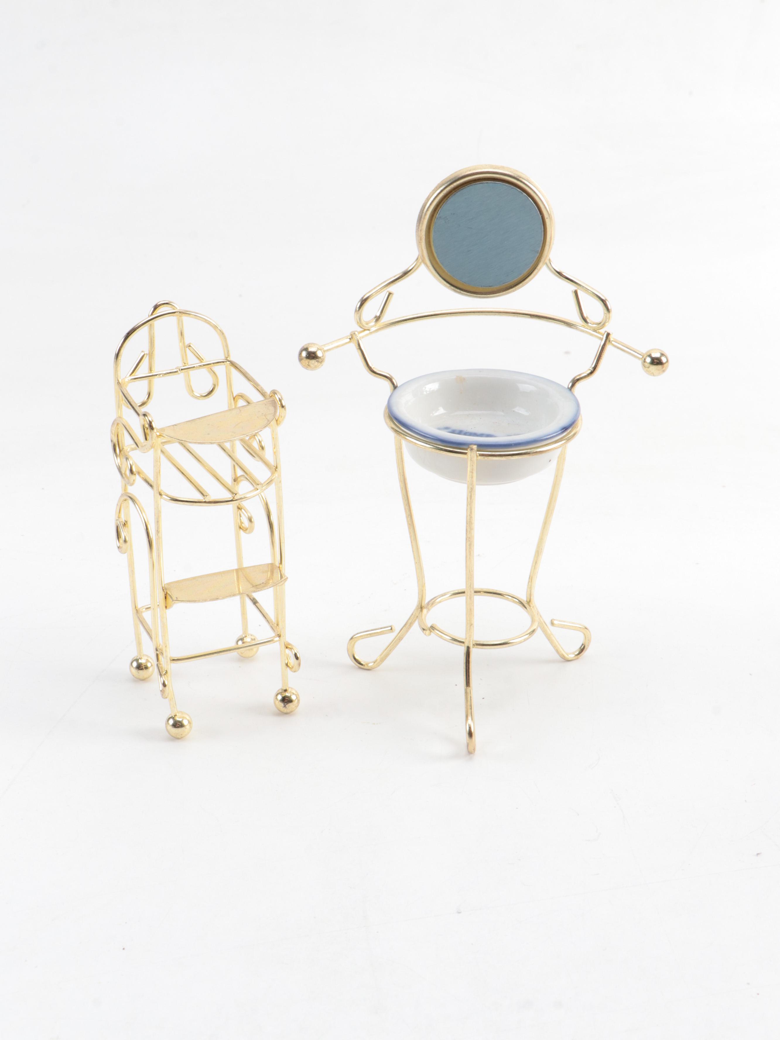 Victorian Style Brass Doll House Furniture