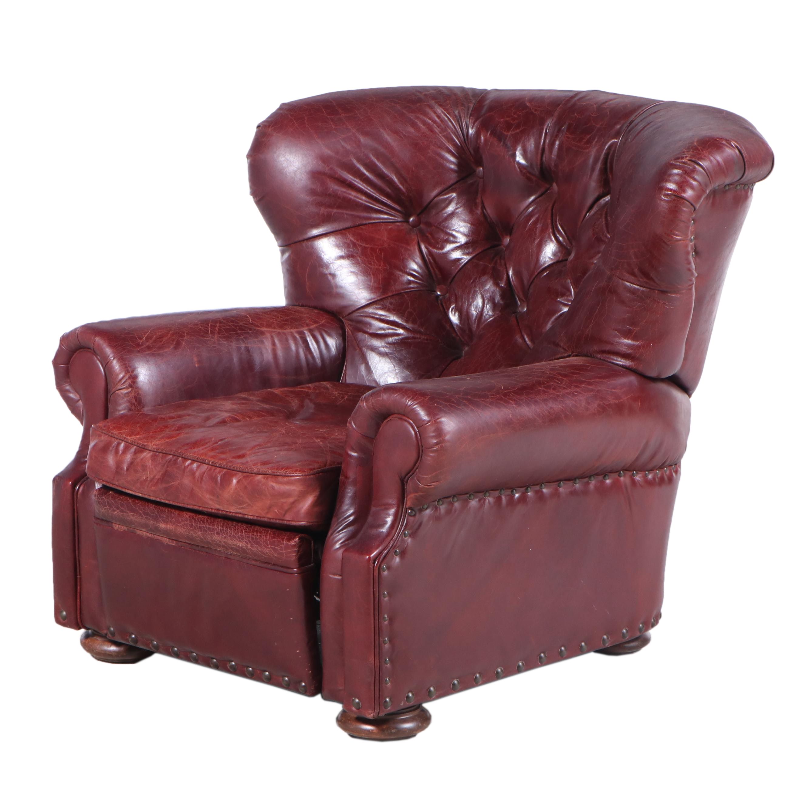 Tufted Leather Recliner Lounge Chair