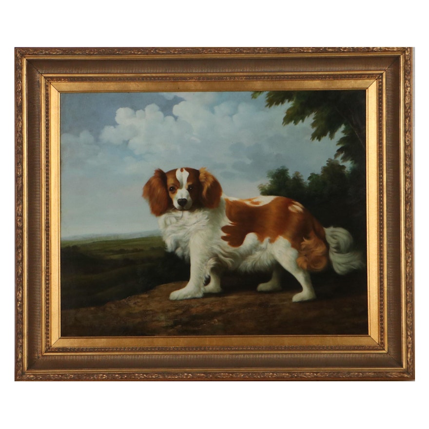 Oil Painting of a Cavalier King Charles Spaniel