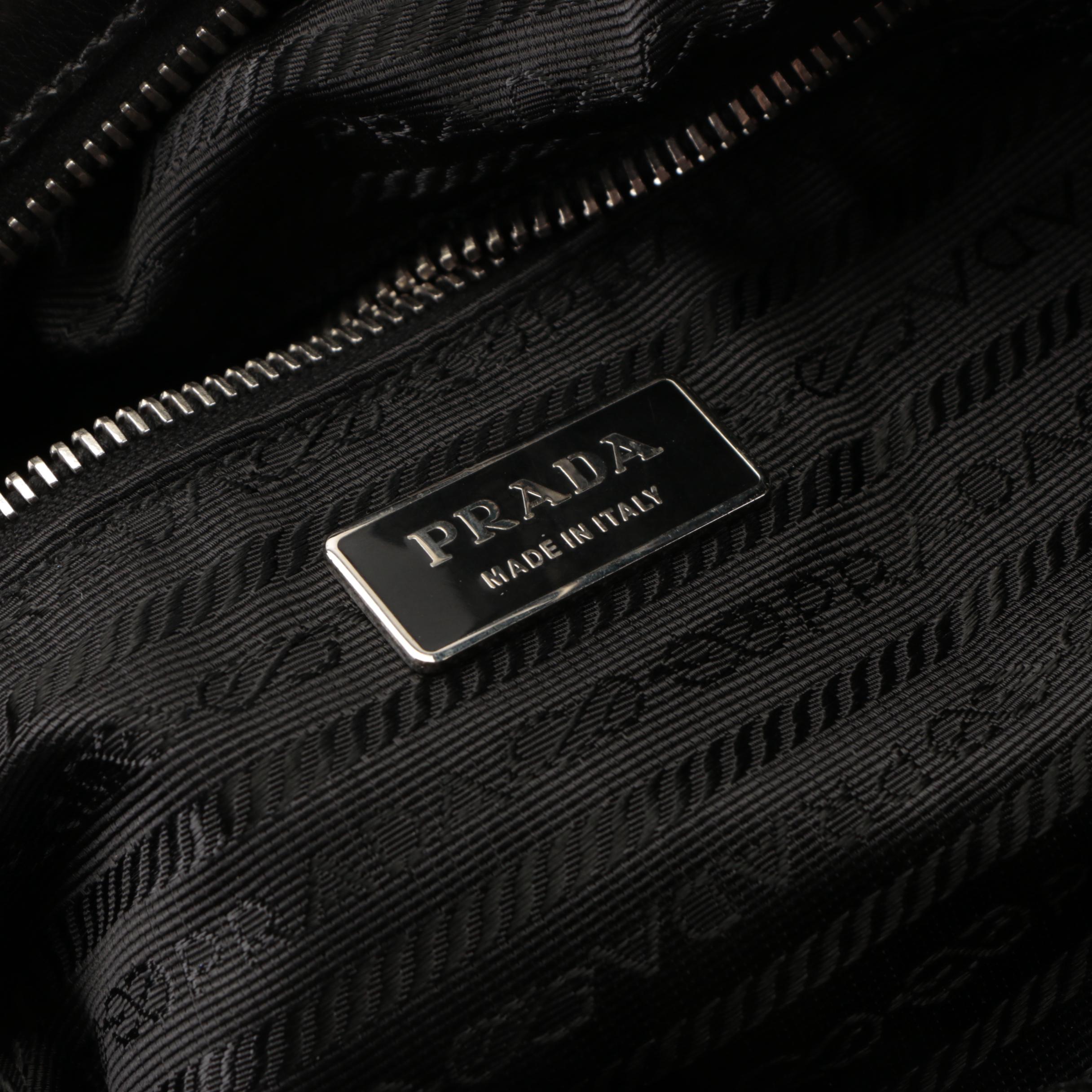Prada Handbag in Black Tessuto Nylon and Leather Trim