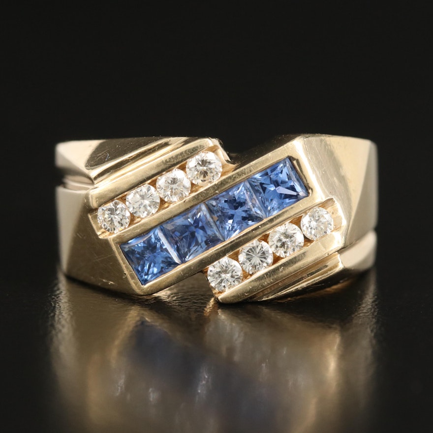 14K Sapphire and Diamond Ring