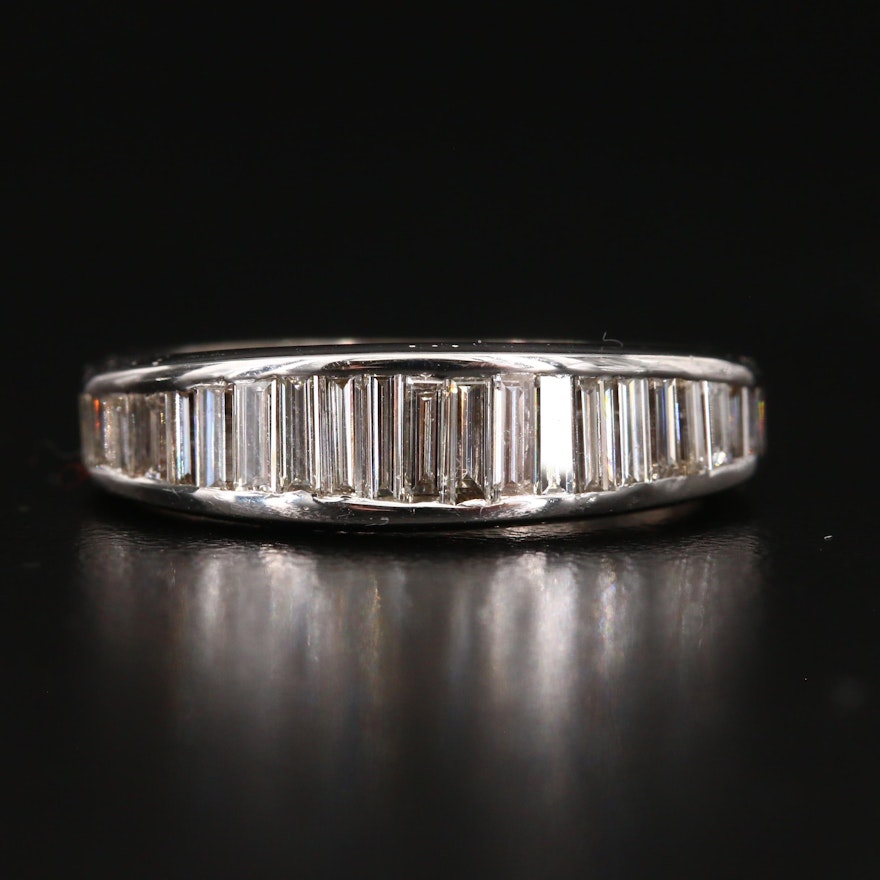 14K 0.95 CTW Diamond Tapered Channel Band