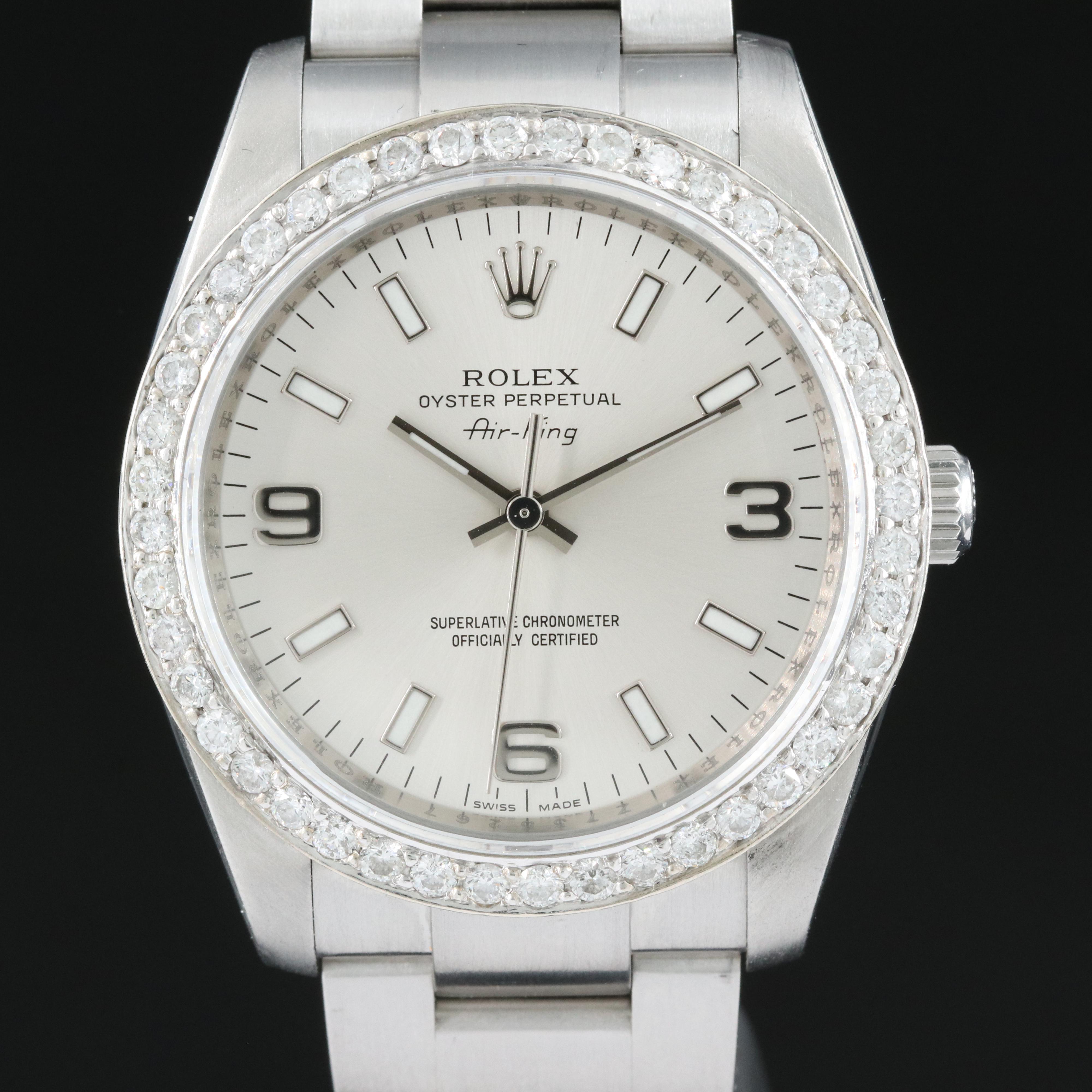 2006 Rolex Air-King 1.54 CTW Diamond Bezel Watch