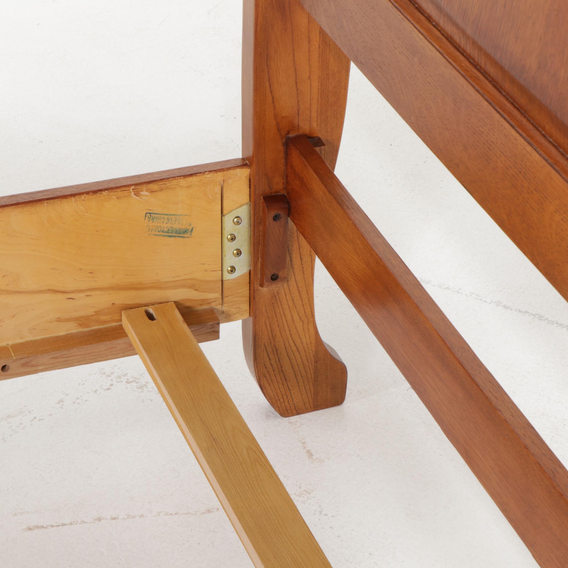 Paneled Oak Queen-Size Sleigh Bed