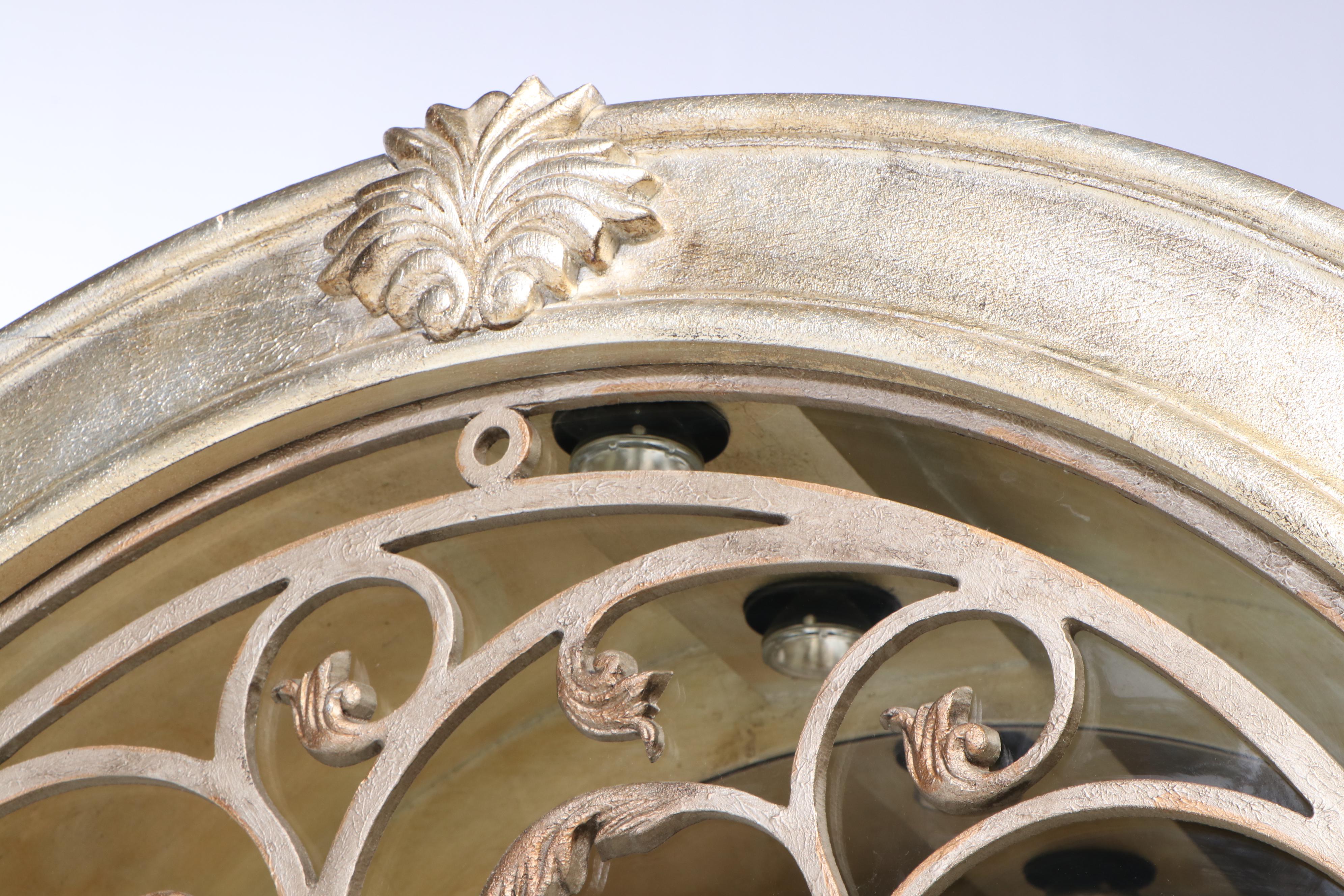 Henredon Arched Display Cabinet in Silver Finish