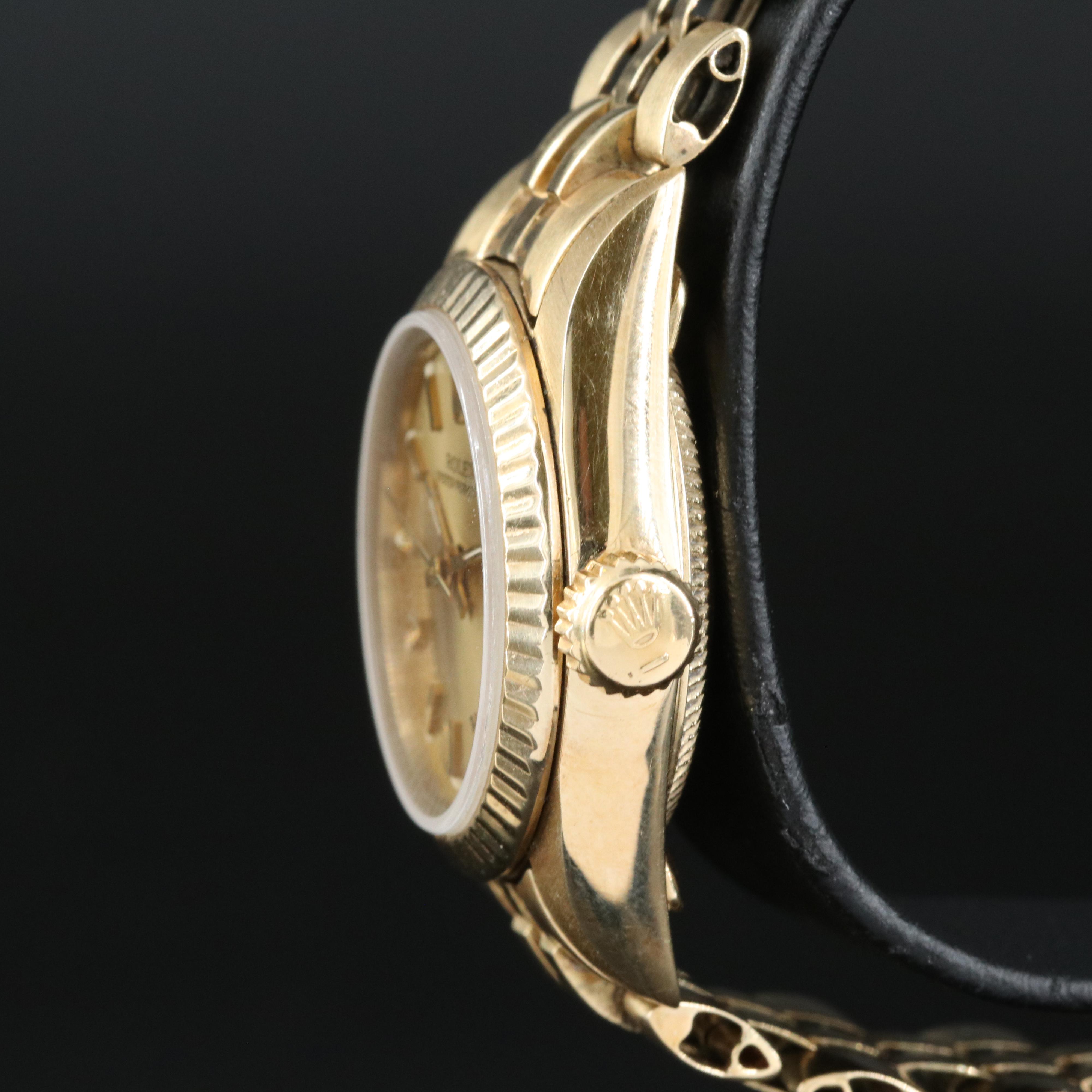 1982 Rolex Oyster Perpetual 14K Yellow Gold, Champagne Dial Watch