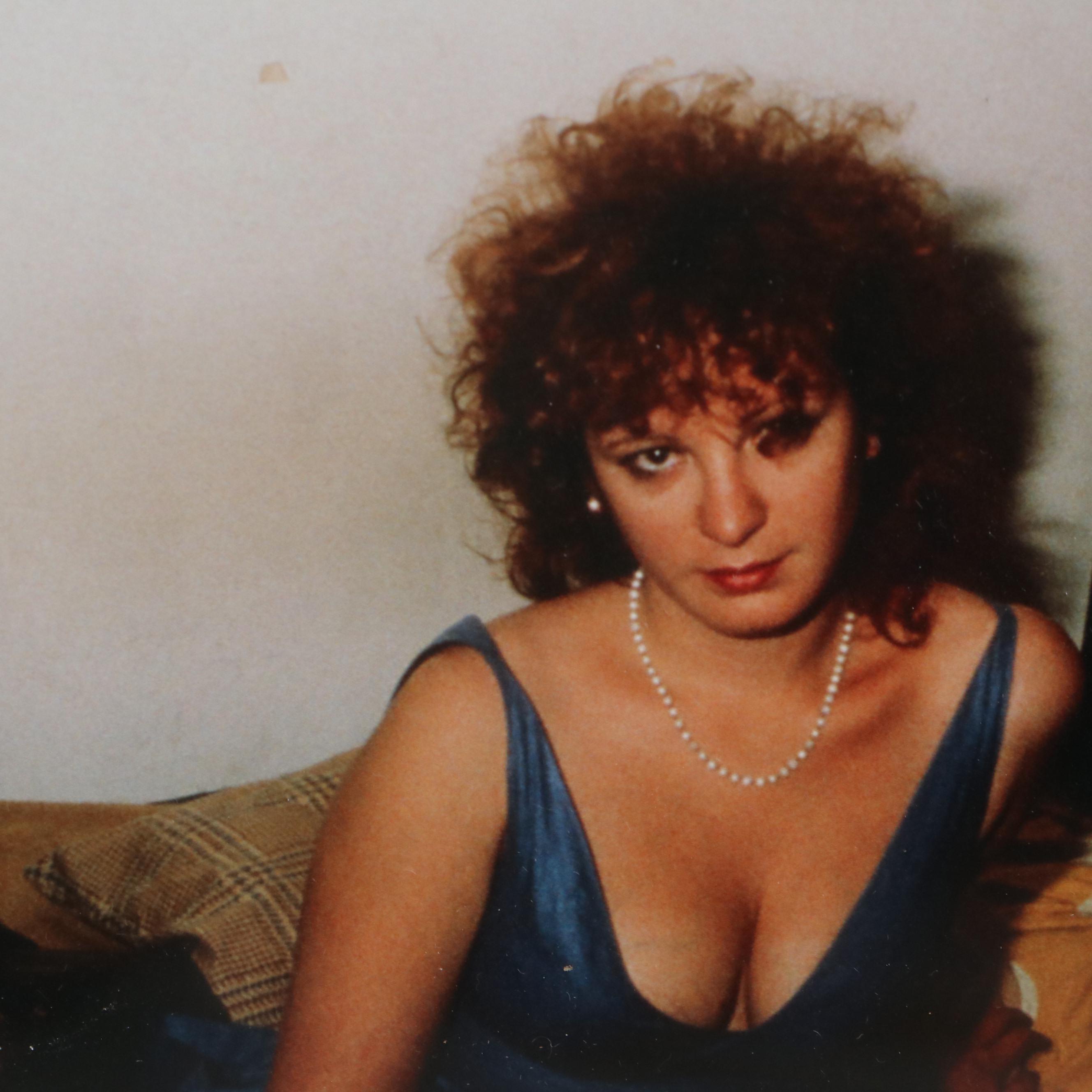 Nan Goldin Cibachrome Color Photograph "Self-Portrait in Blue Dress"