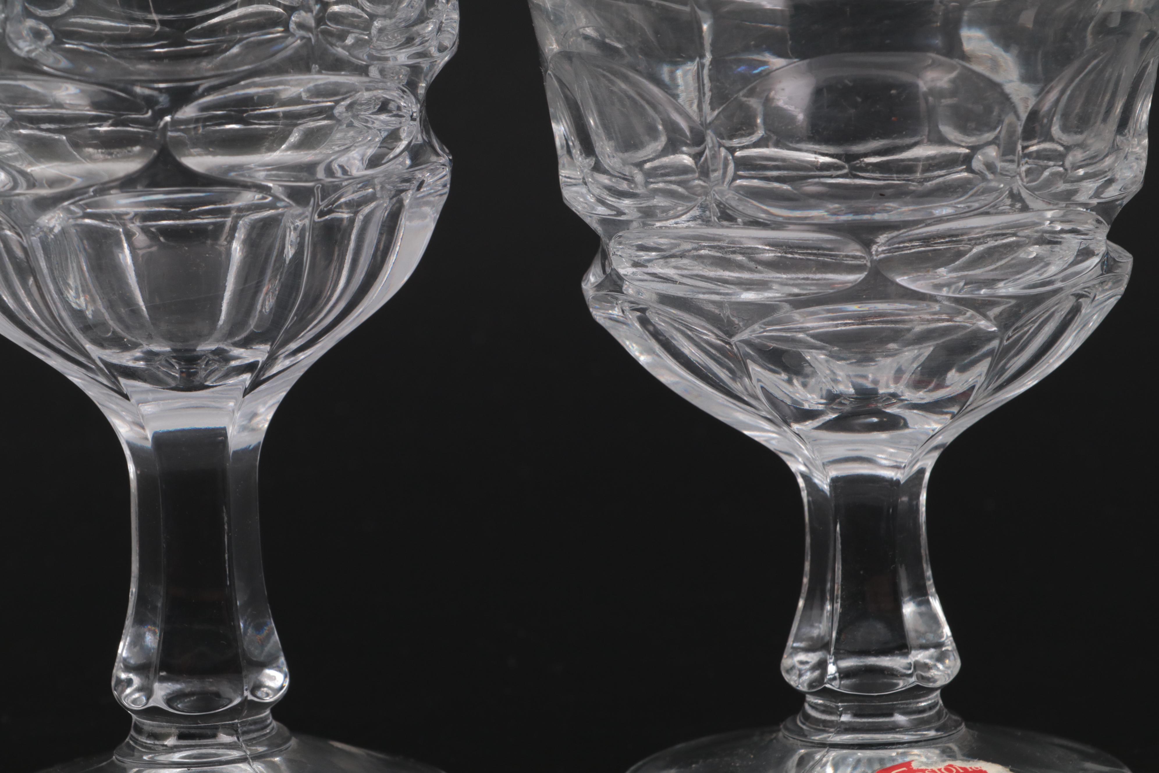 Fostoria Glass "Argus" Stemware and "American Clear" Plates, 20th Century