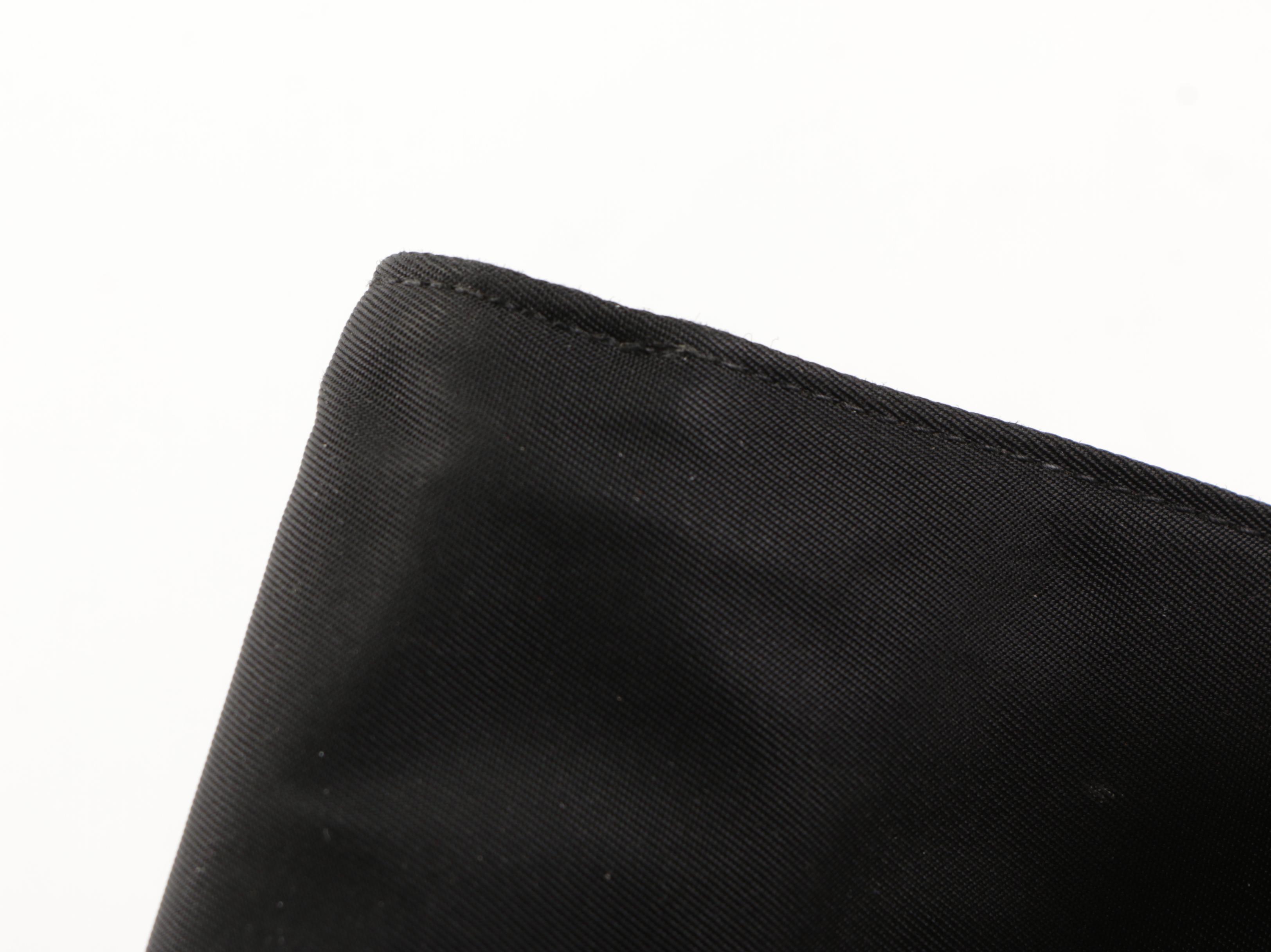 Prada Compact Trifold Wallet in Black Nylon Gabardine and Saffiano Leather