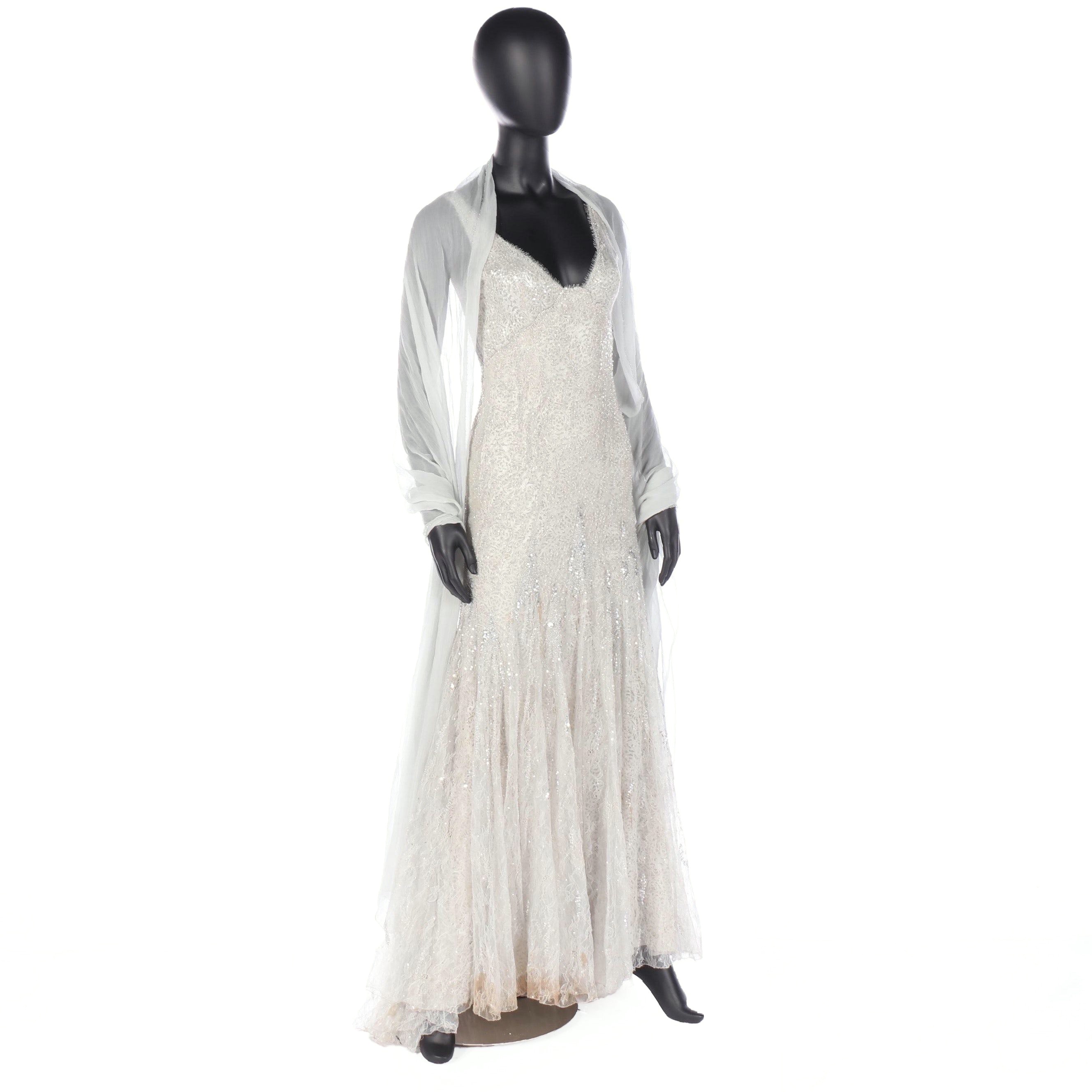 Versace Silver Embellished Mermaid Gown Worn by Julianne Moore, 2004 Oscars