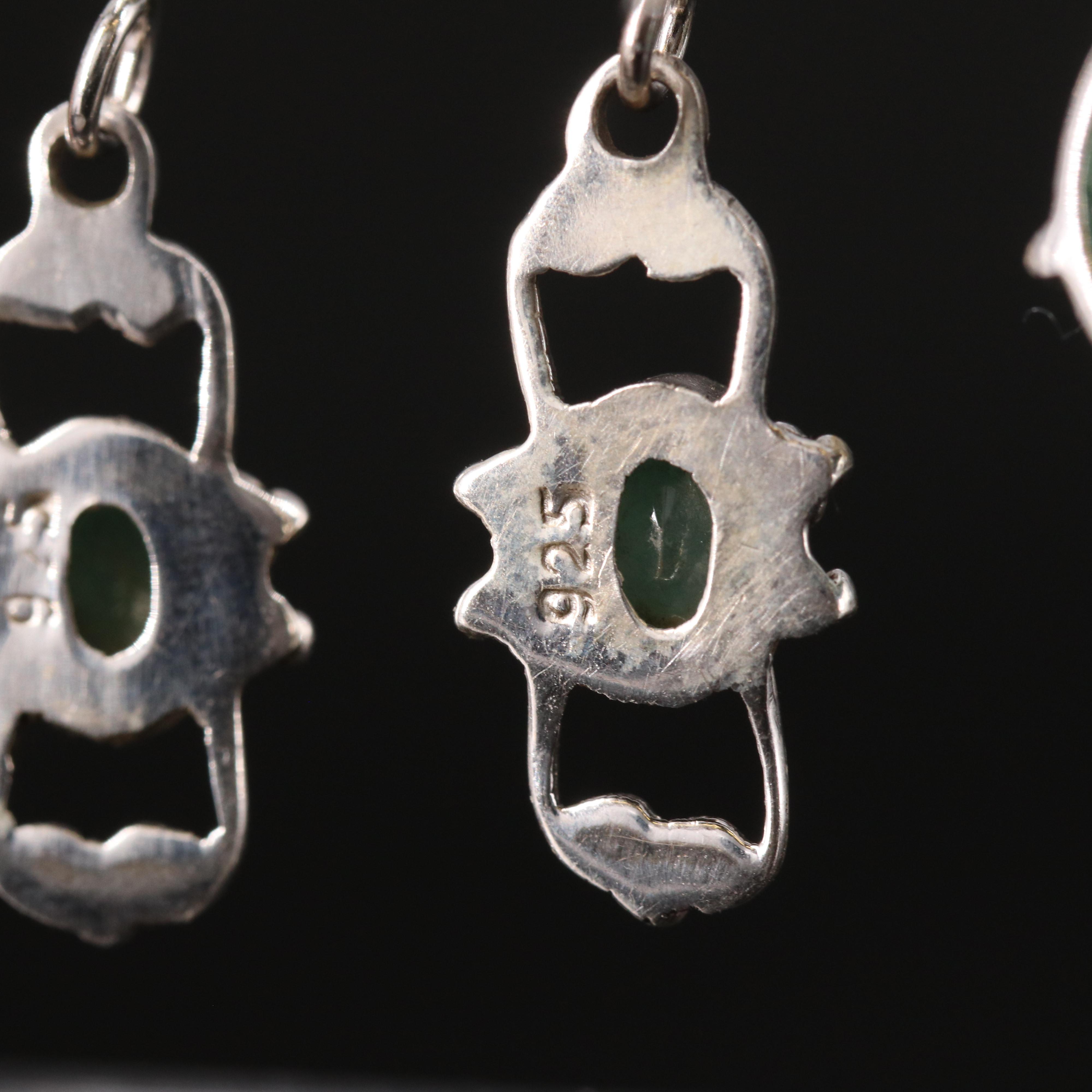 Gemstone Earring Trio Including Sterling Silver