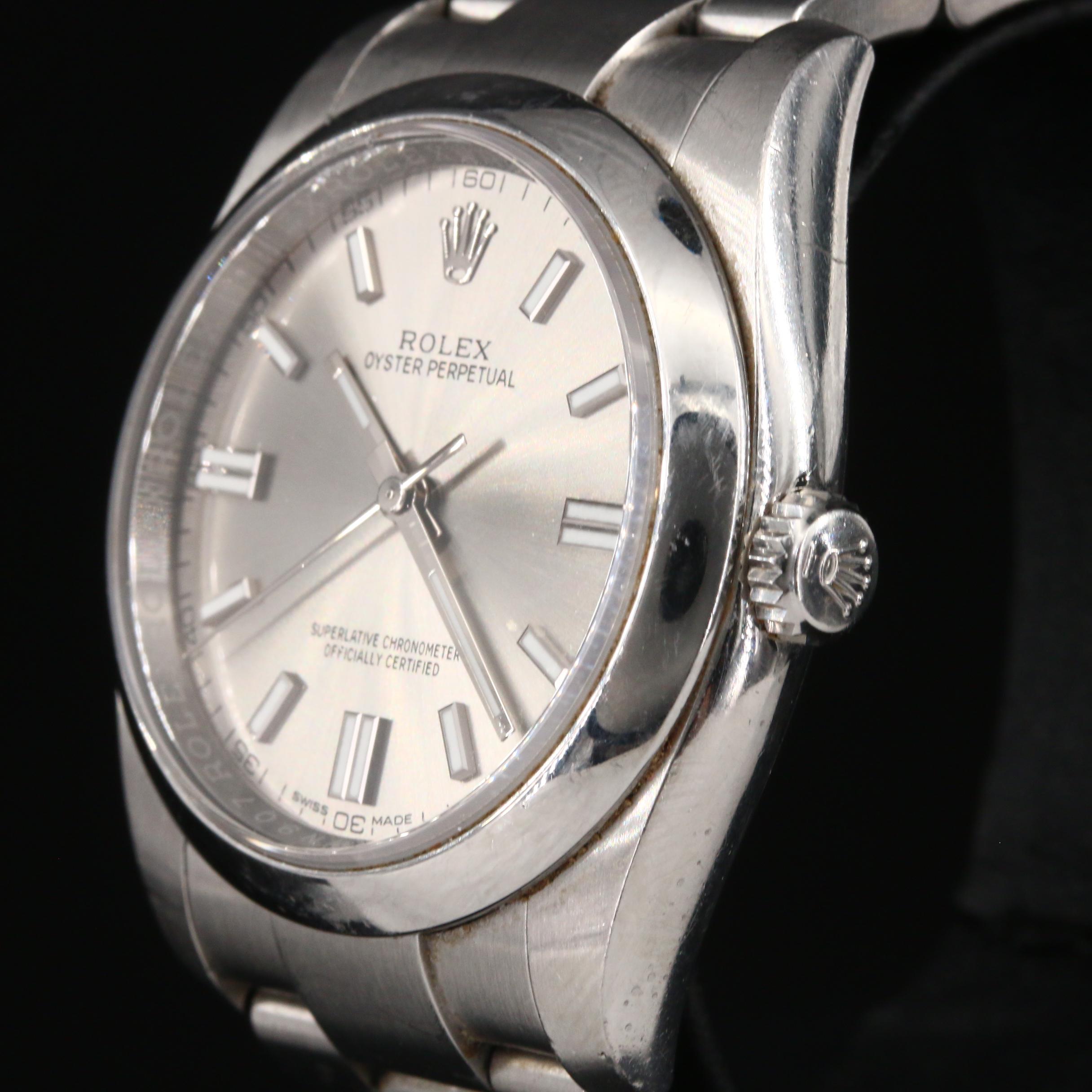 2018 Rolex Oyster Perpetual Grey Dial, Sunburst Finish Watch