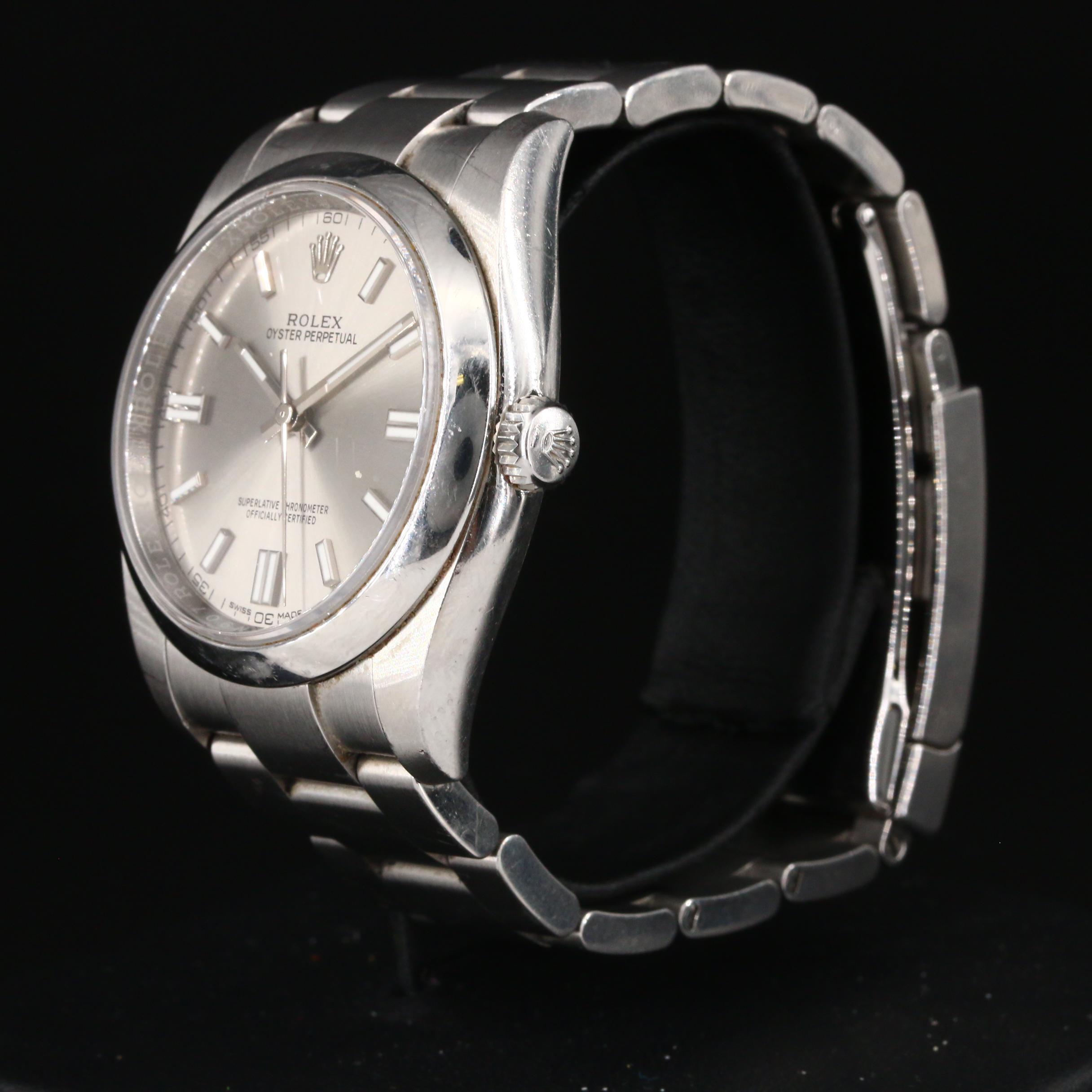 2018 Rolex Oyster Perpetual Grey Dial, Sunburst Finish Watch