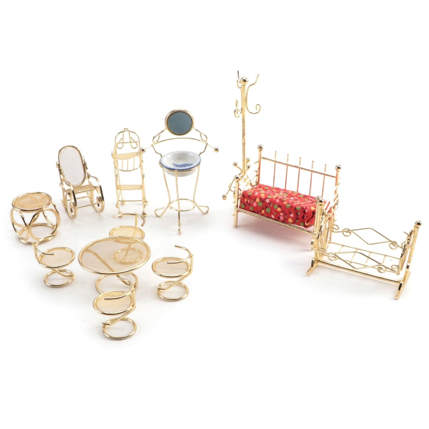 Victorian Style Brass Doll House Furniture