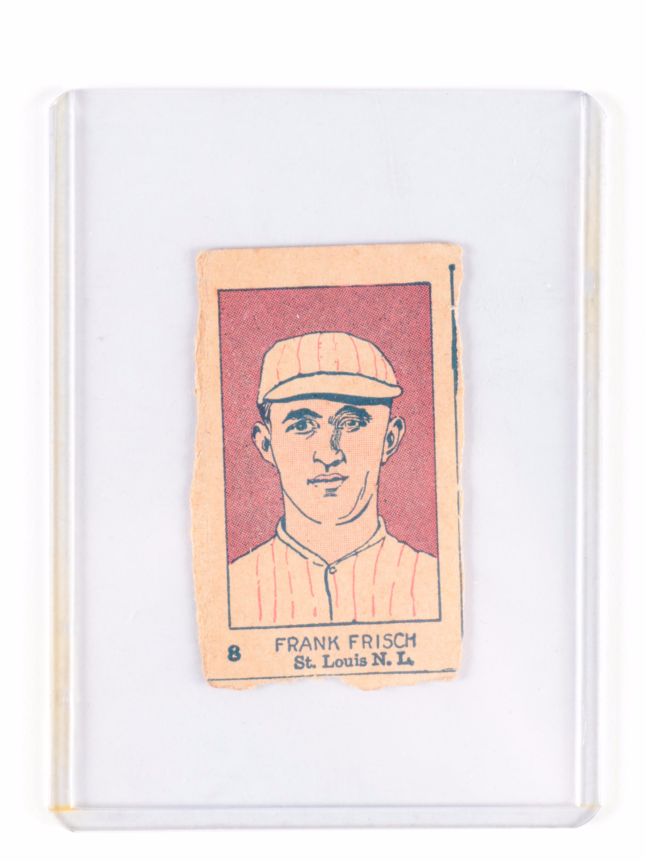 1926 W512 Frank Frisch #8 St. Louis N.L. Hand Cut Baseball Strip Cards