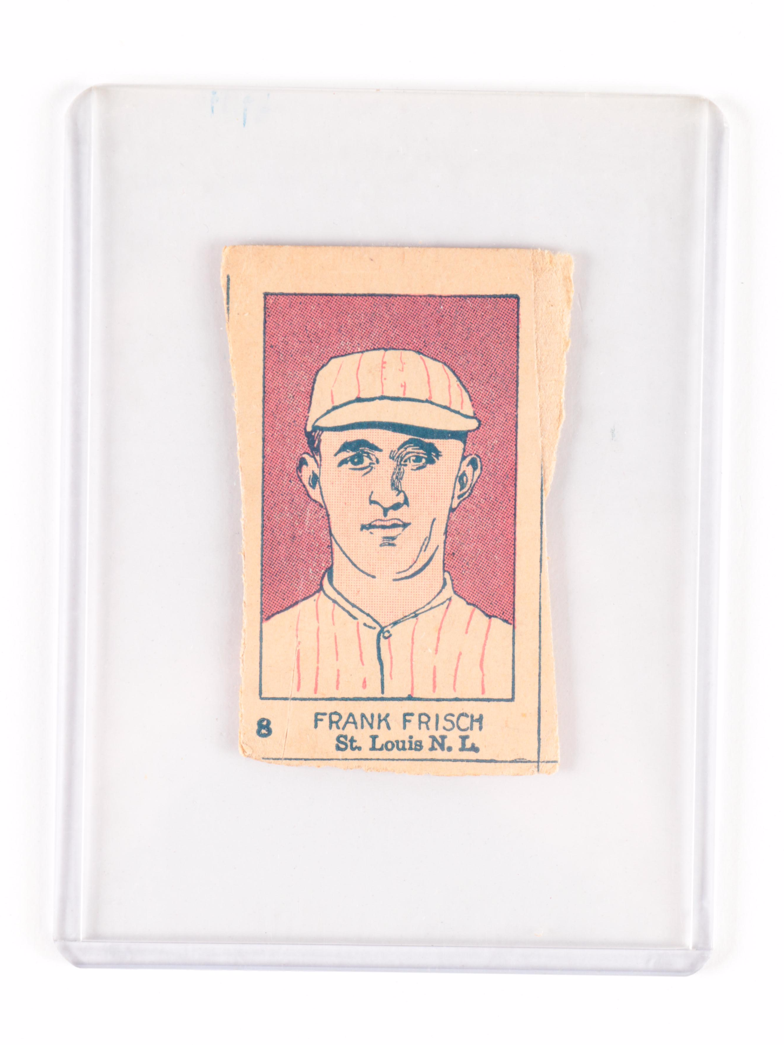 1926 W512 Frank Frisch #8 St. Louis N.L. Hand Cut Baseball Strip Cards