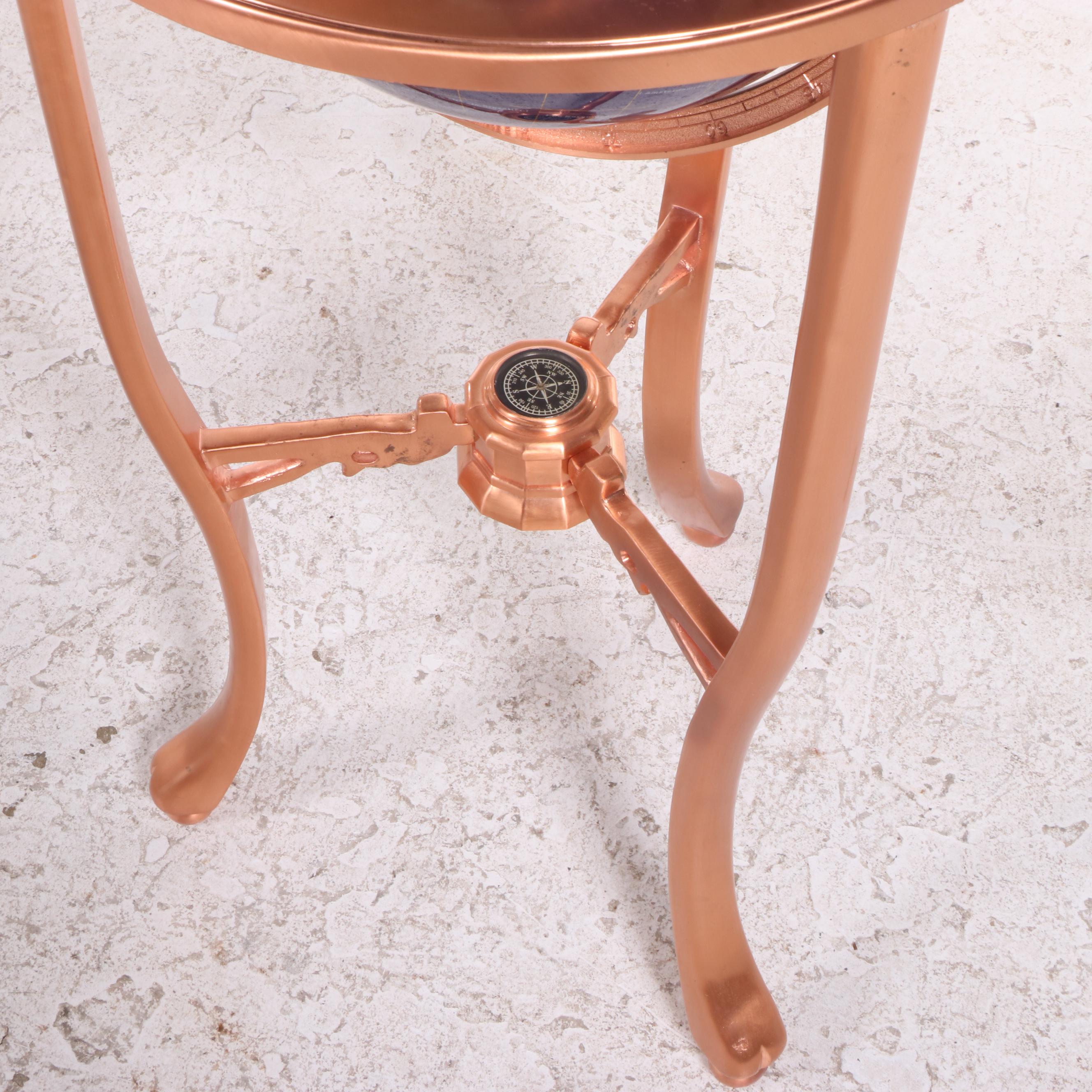 Semi-Precious Gemstone World Globe-on-Stand