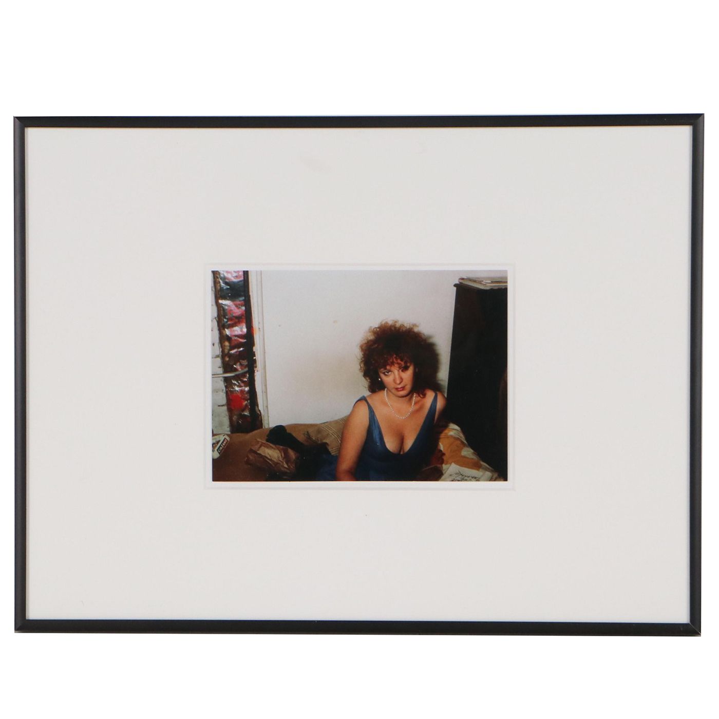 Nan Goldin Cibachrome Color Photograph "Self-Portrait in Blue Dress"