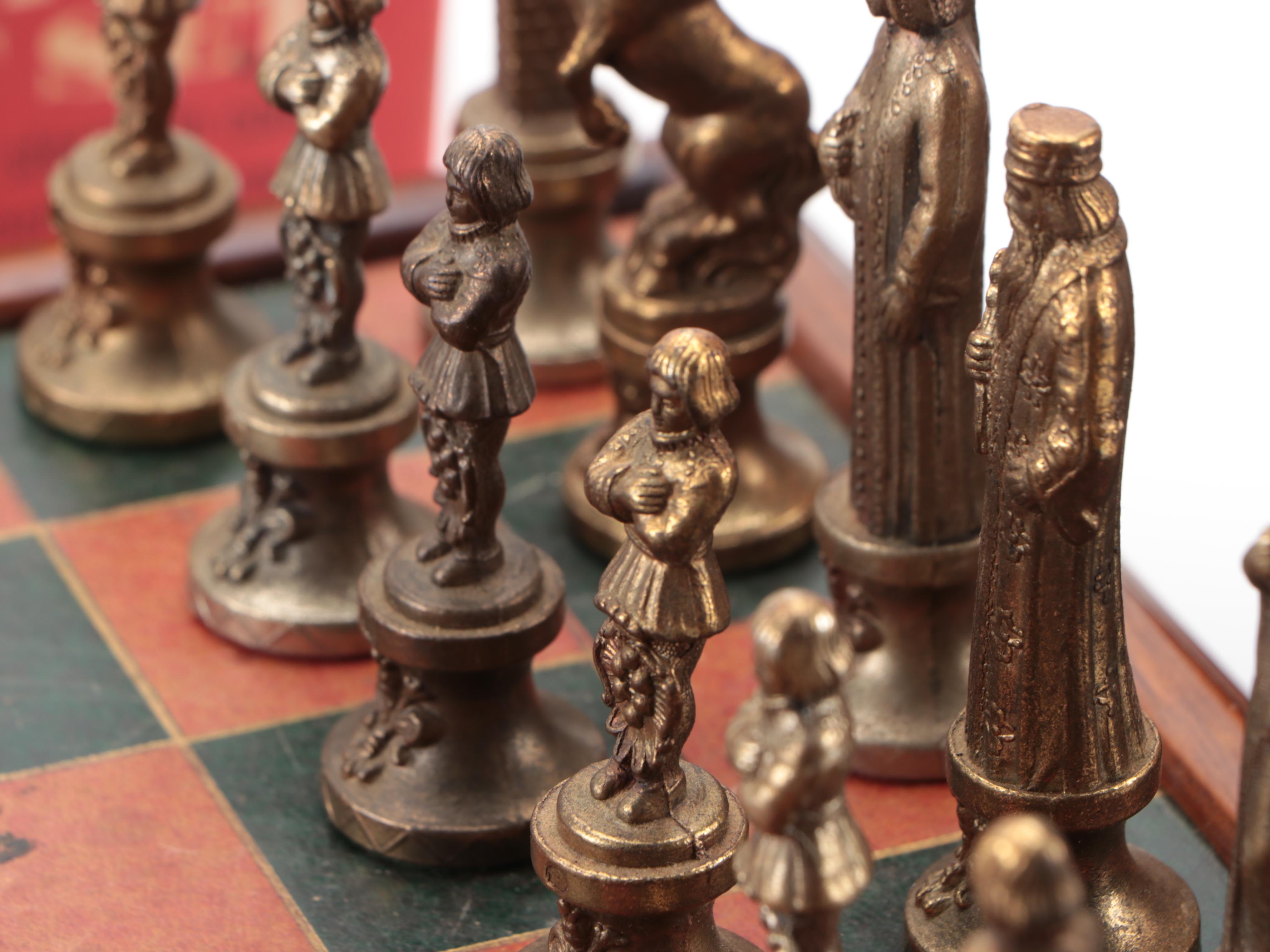 Tru-Vue Junior Gift Set with Renaissance Style Chess Set and Bowling Pins