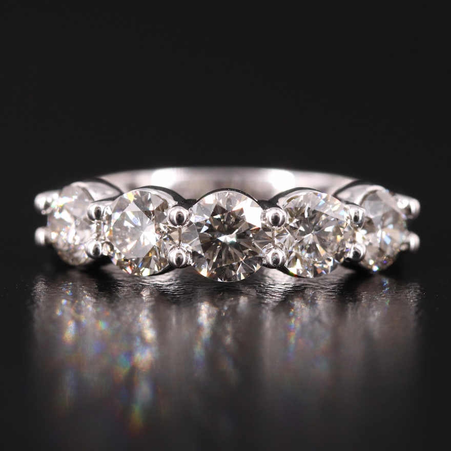 14K 2.03 CTW Lab Grown Diamond Five Stone Ring