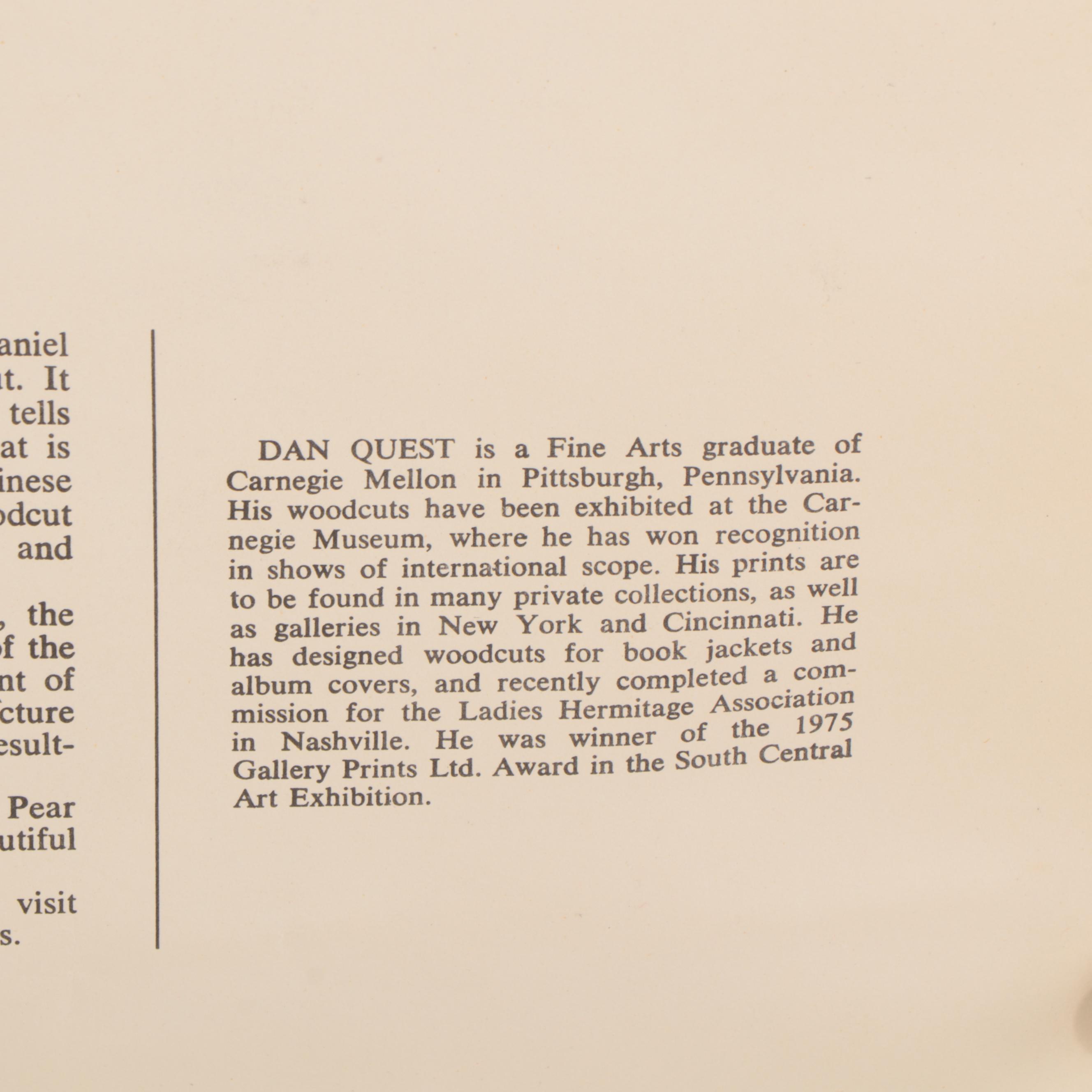 Dan Quest Woodcut of Jack Daniel's Tombstone