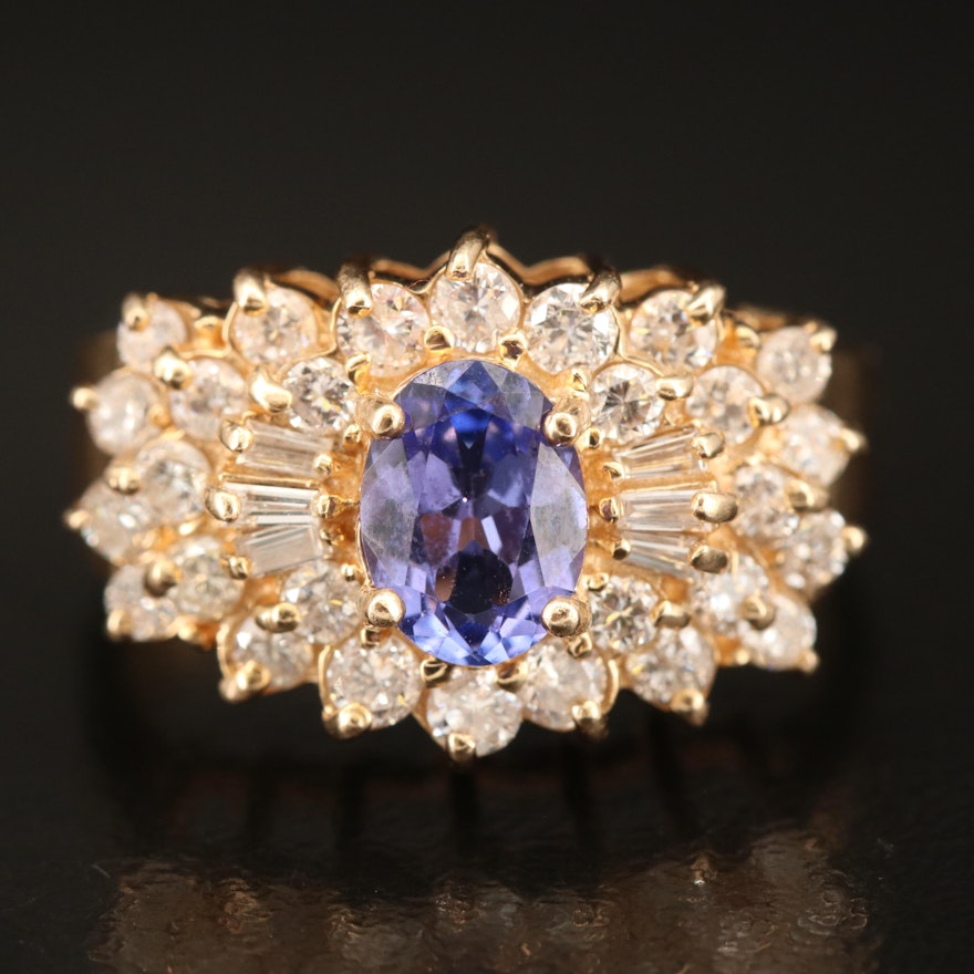 14K Tanzanite and Diamond Ring