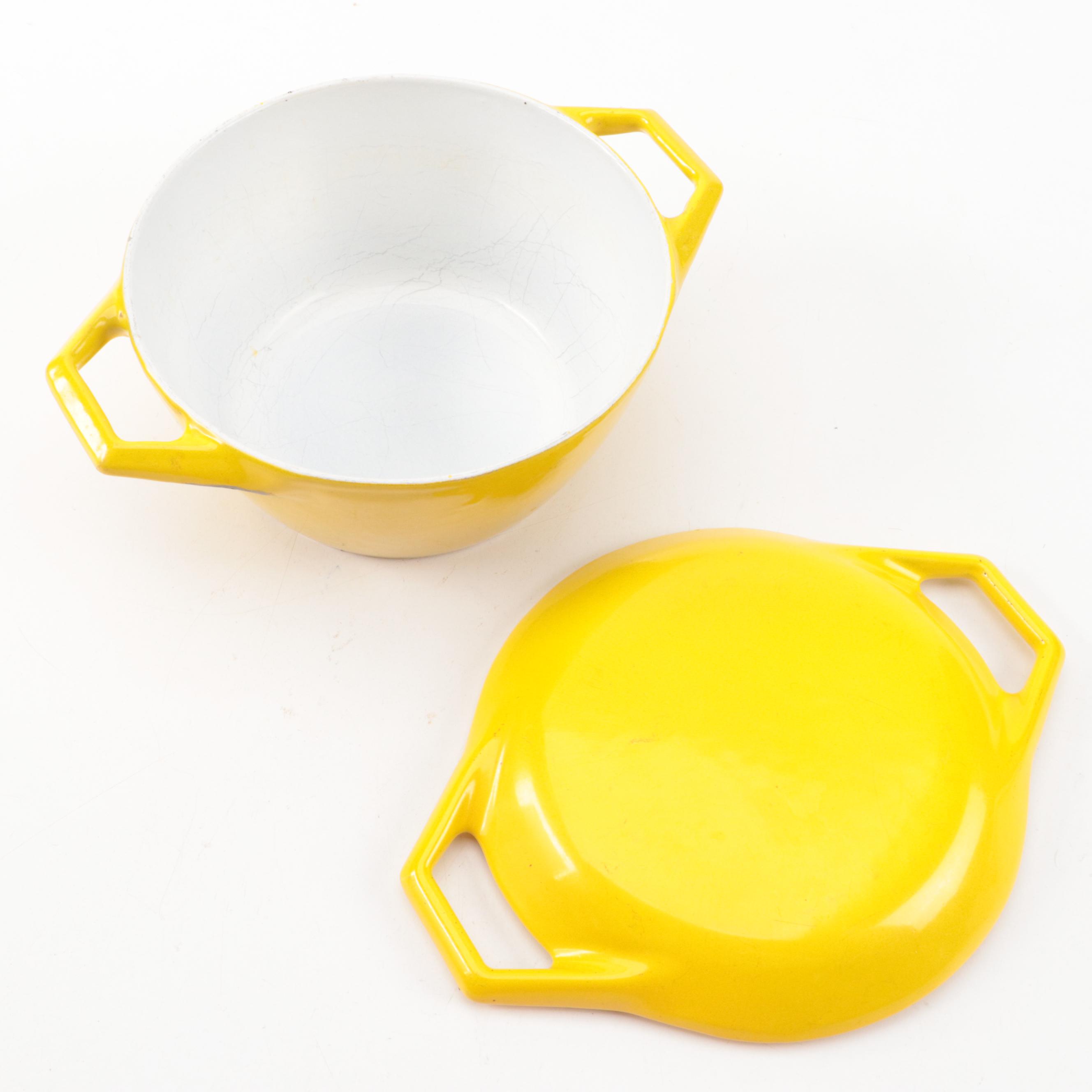 Asahi, Copco with Other Enamelware Plates, Mugs, Dutch Oven and Coffee Pot