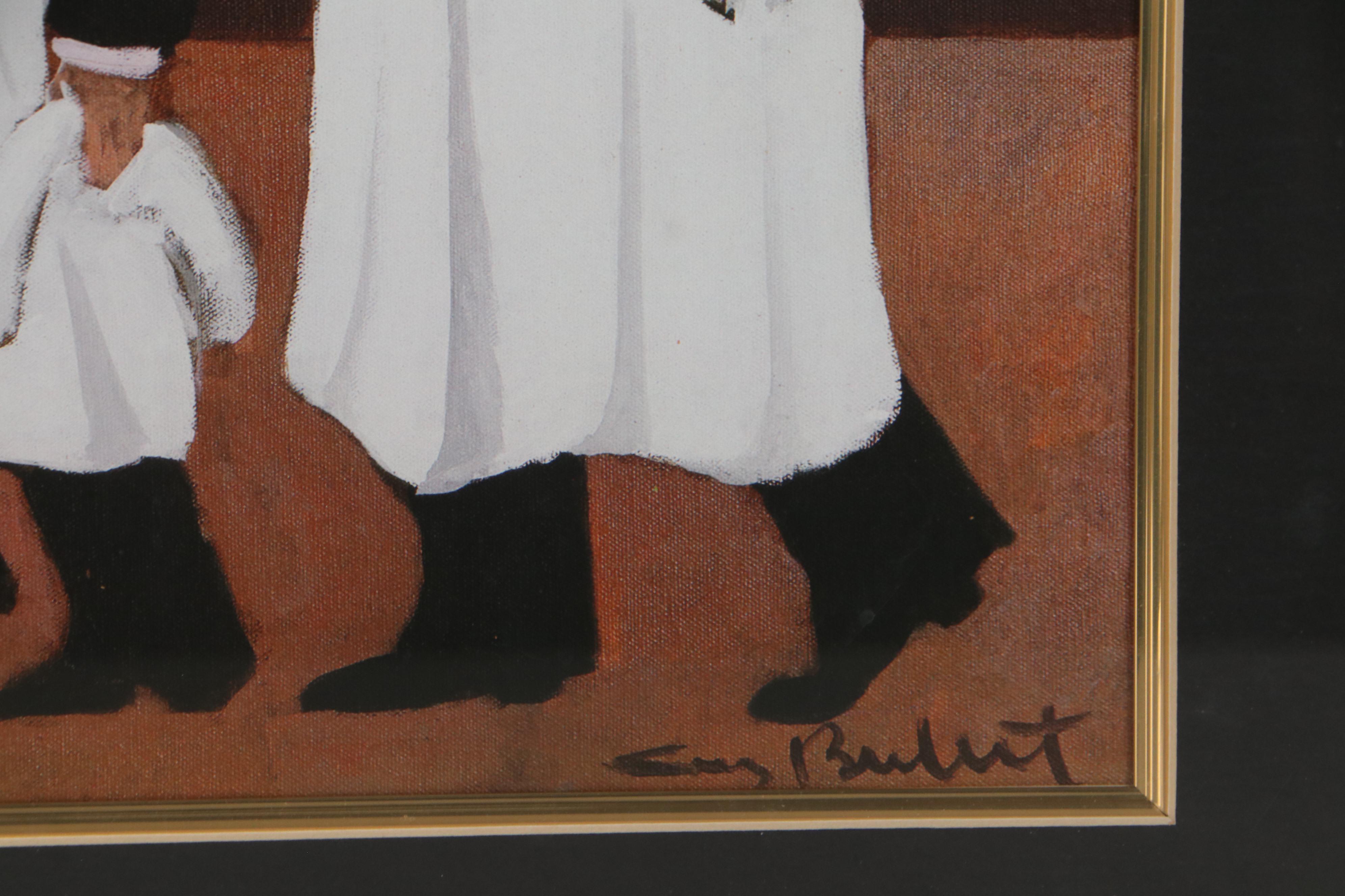 Offset Lithograph After Guy Buffet of Waiters Carrying Perrier-Jouet Champagne