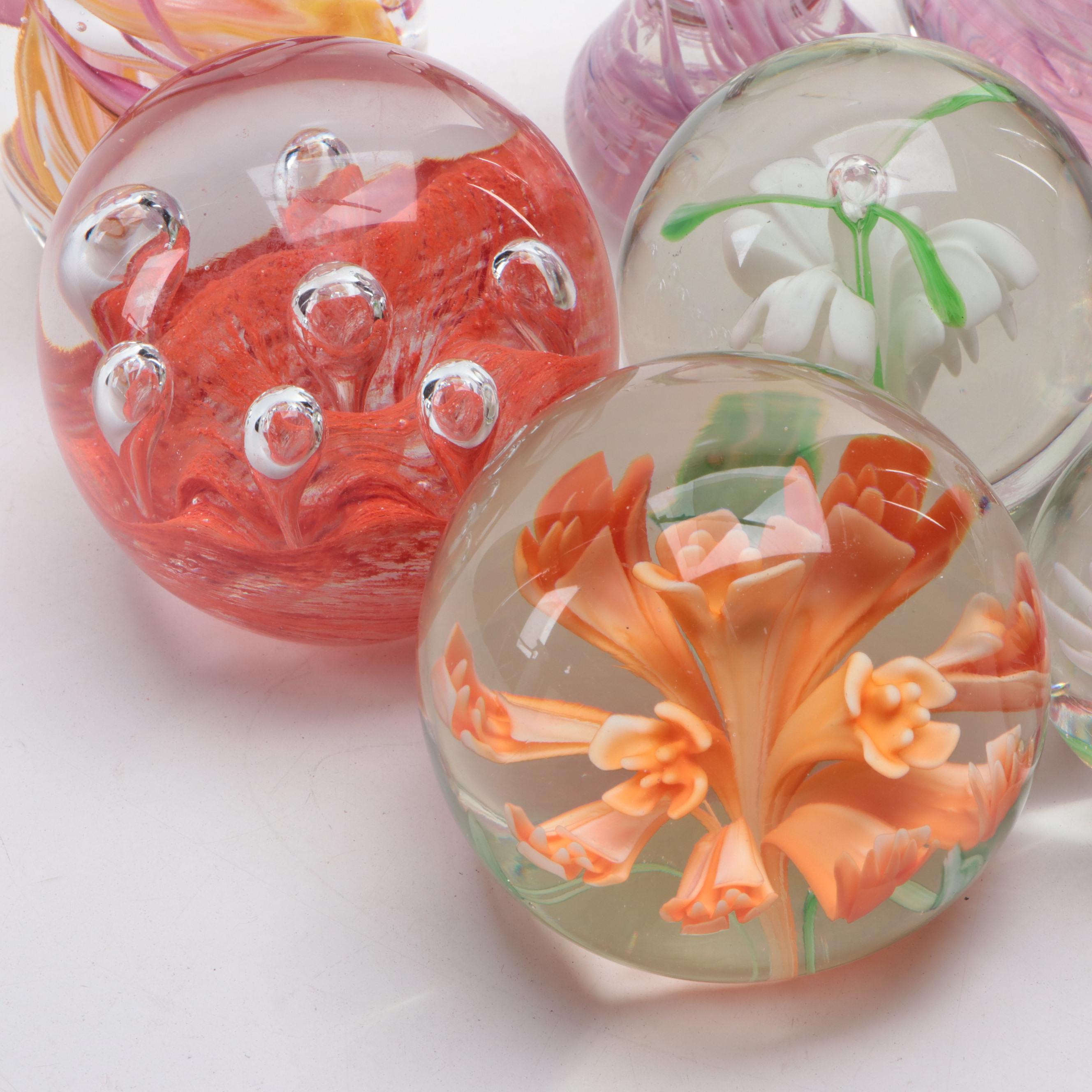 Evolution by Waterford "Cosmic Fire" and Other Art Glass Paperweights