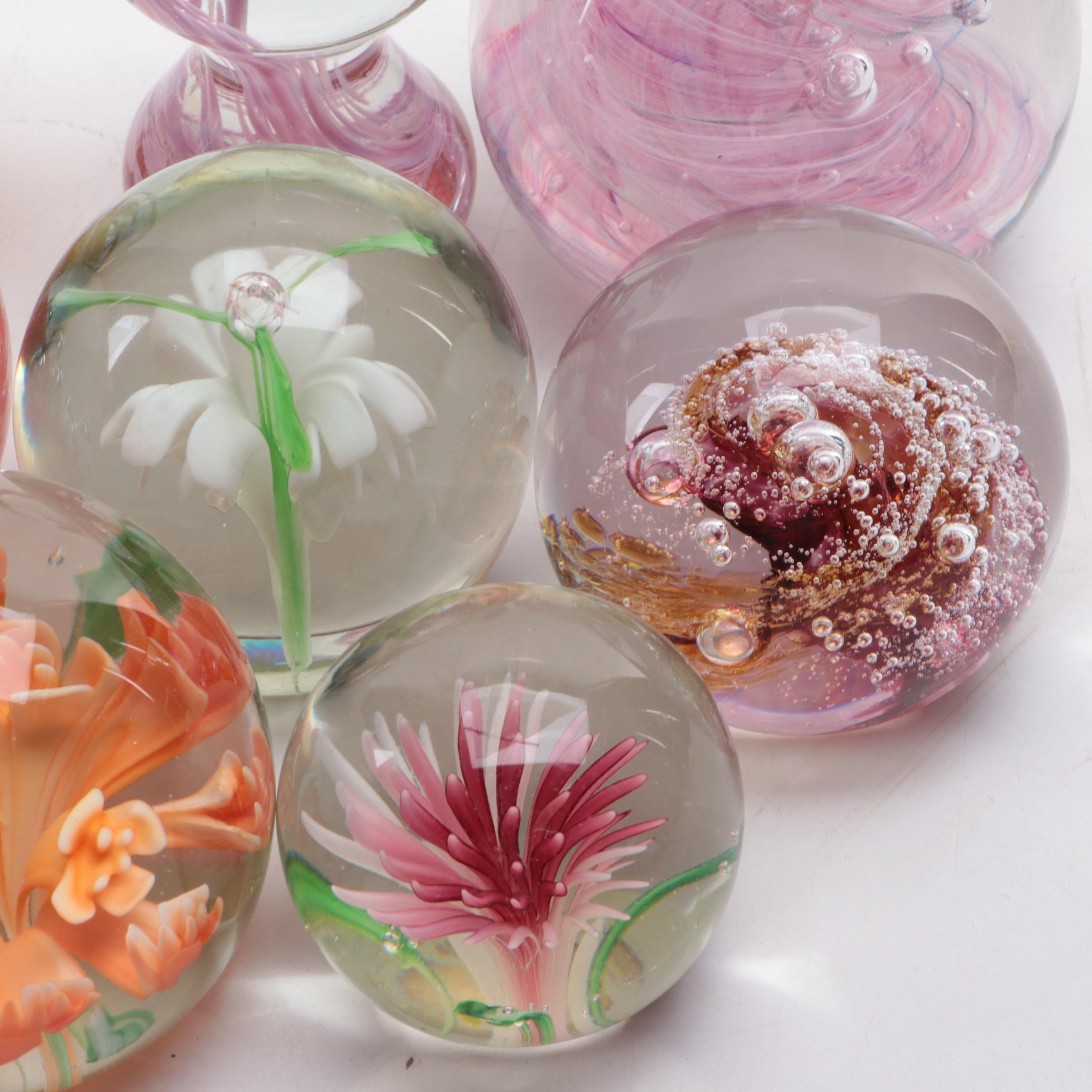 Evolution by Waterford "Cosmic Fire" and Other Art Glass Paperweights