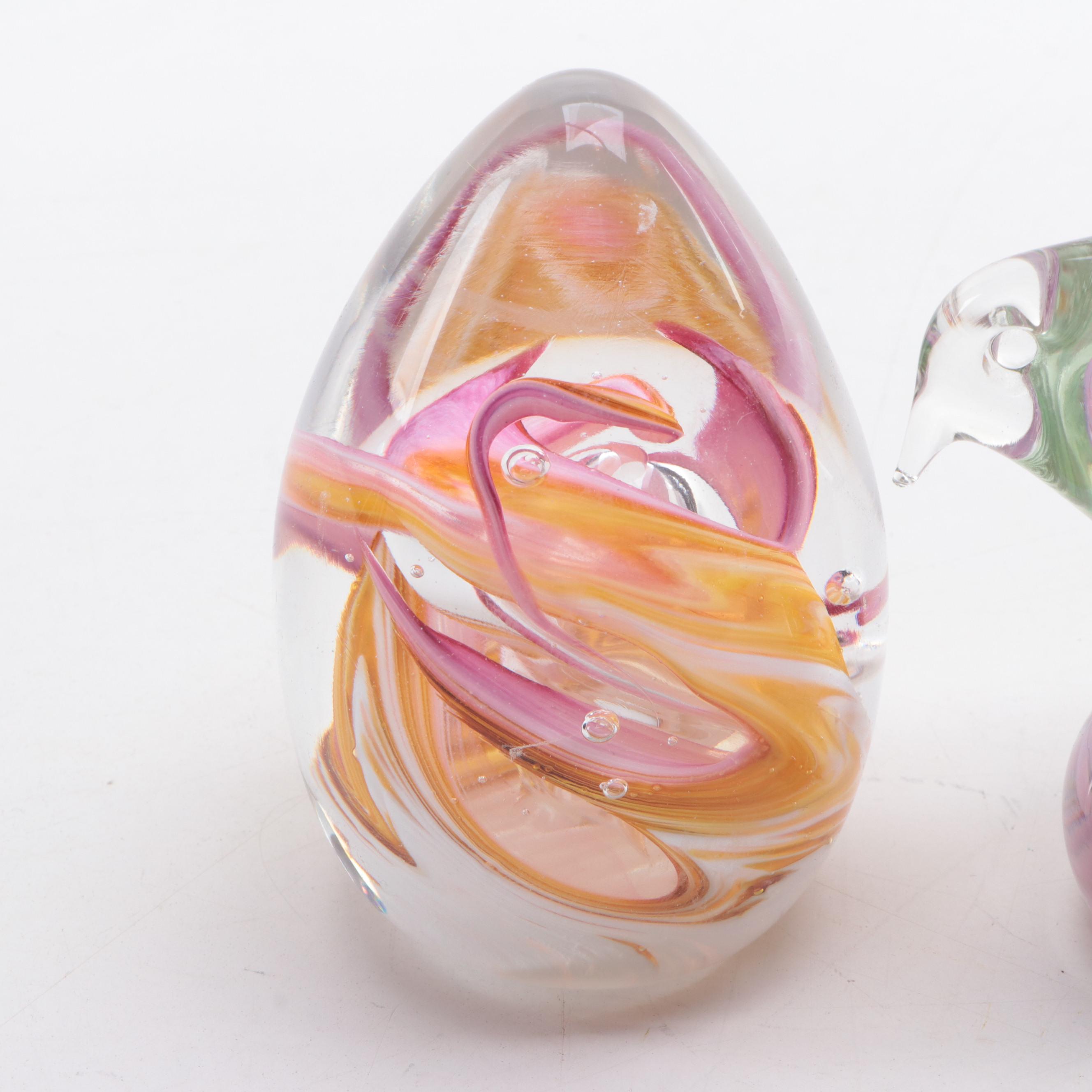 Evolution by Waterford "Cosmic Fire" and Other Art Glass Paperweights