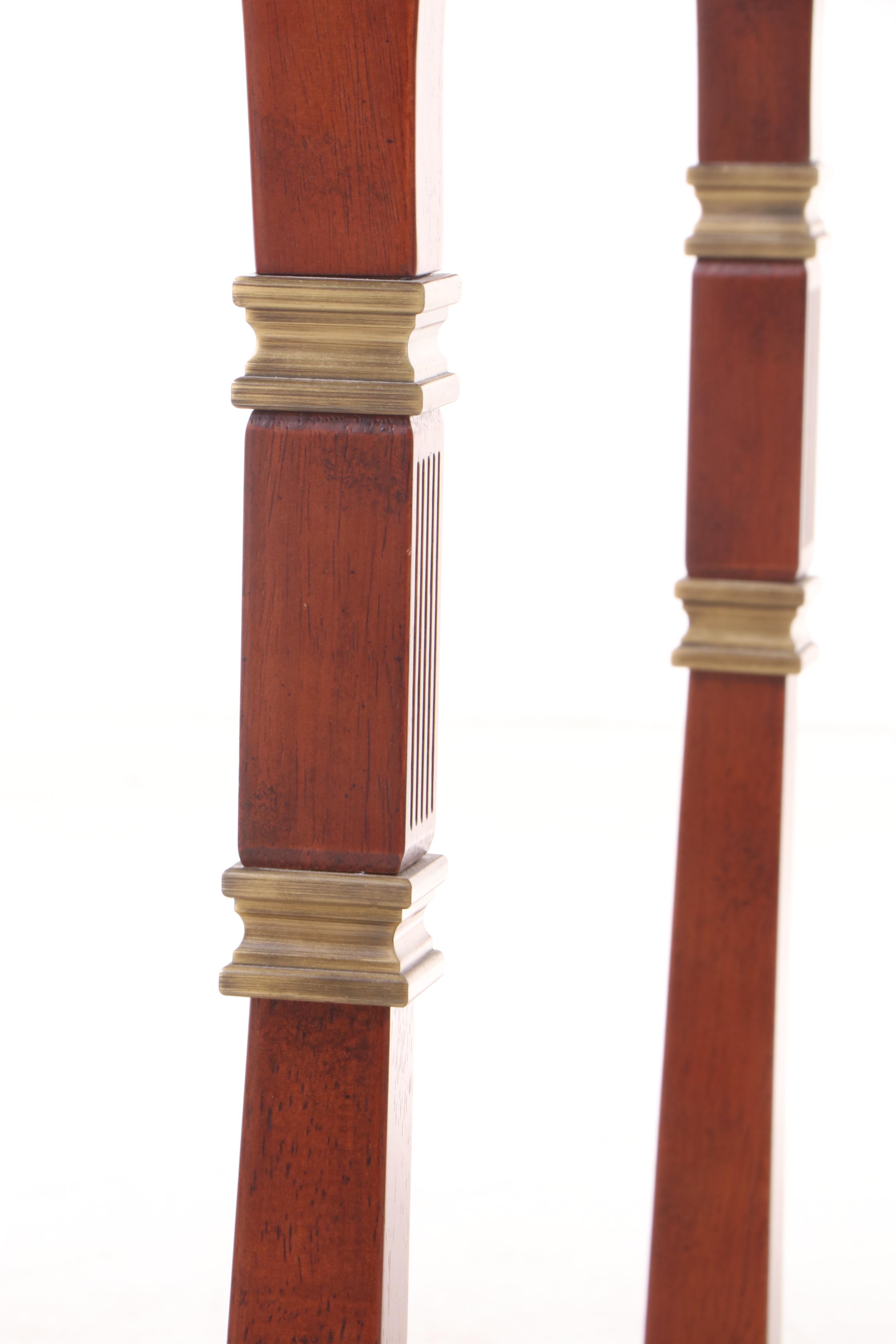 The Bombay Company Neoclassical Style Mahogany-Stained and Brass Quilt Rack