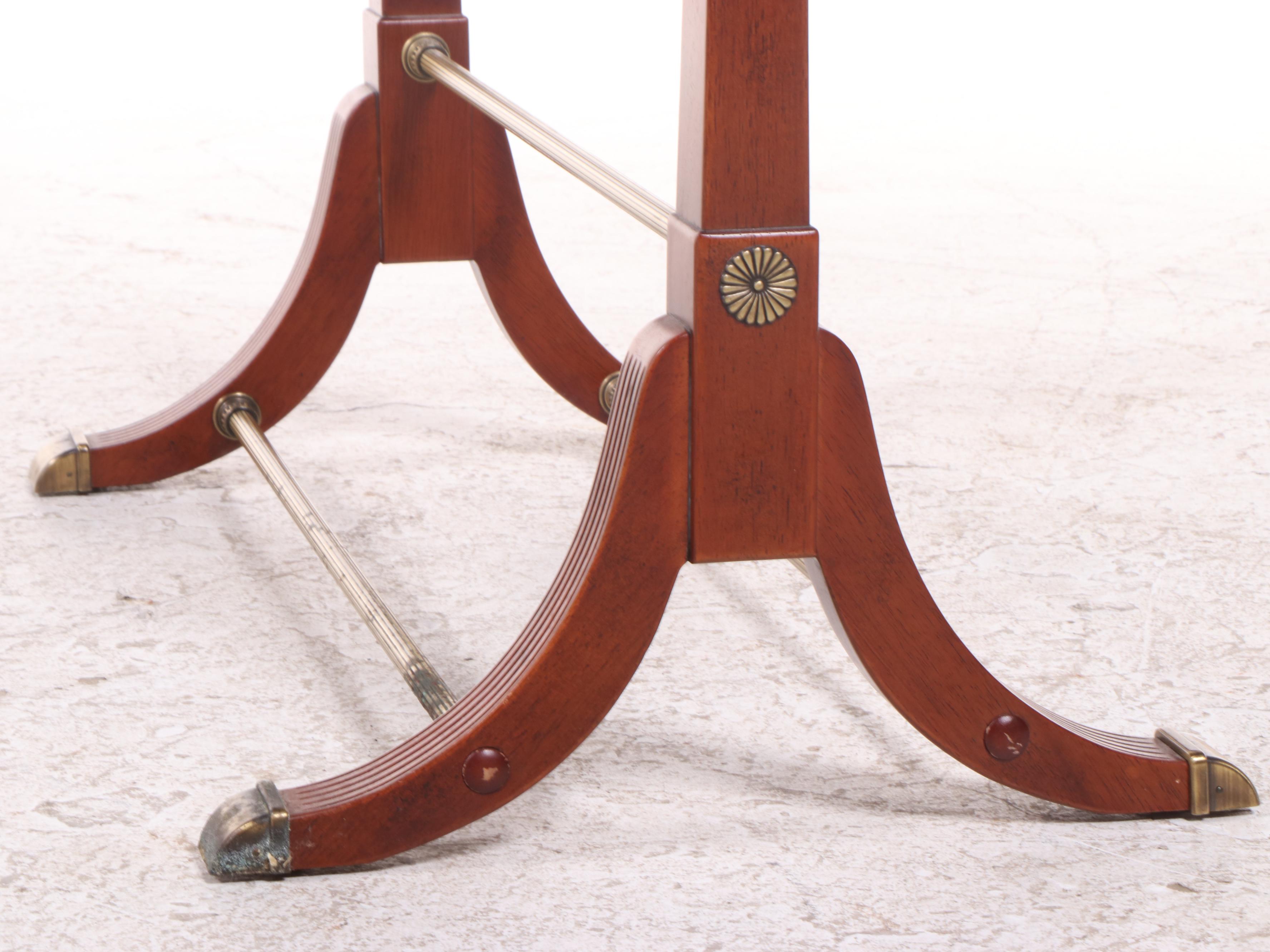 The Bombay Company Neoclassical Style Mahogany-Stained and Brass Quilt Rack