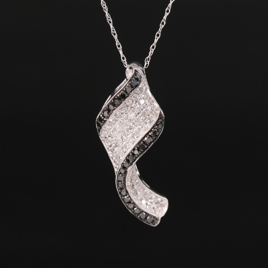 14K 0.51 CTW Pavé Diamond Pendant Necklace
