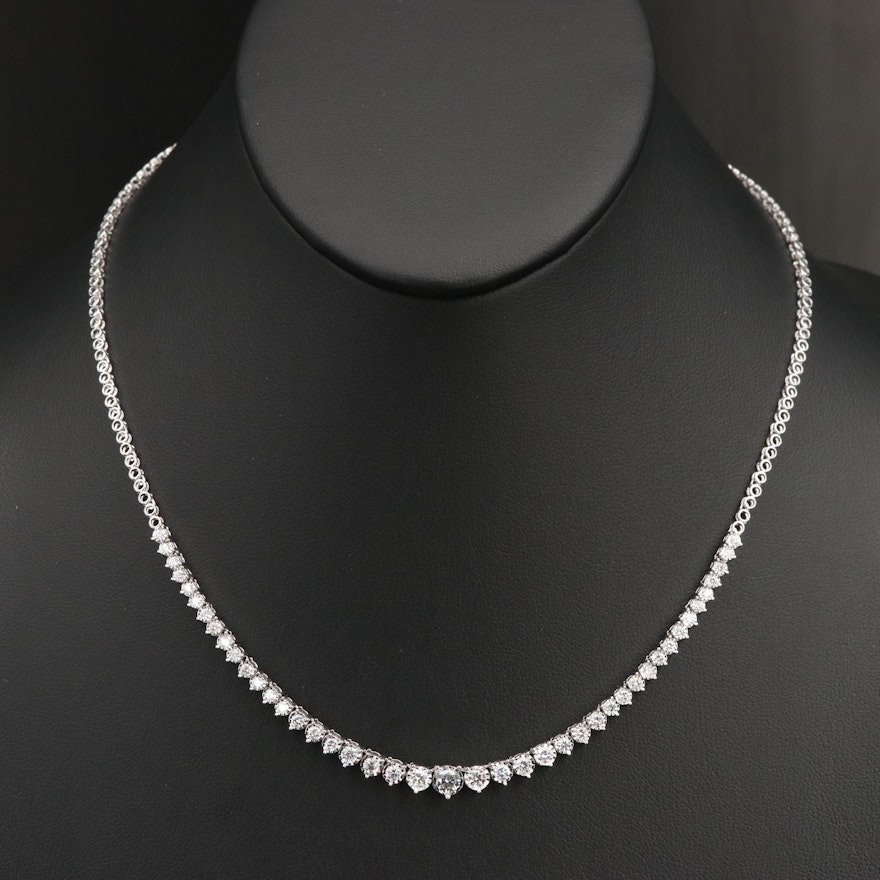 14K 2.28 CTW Lab Grown Graduated Diamond Necklace