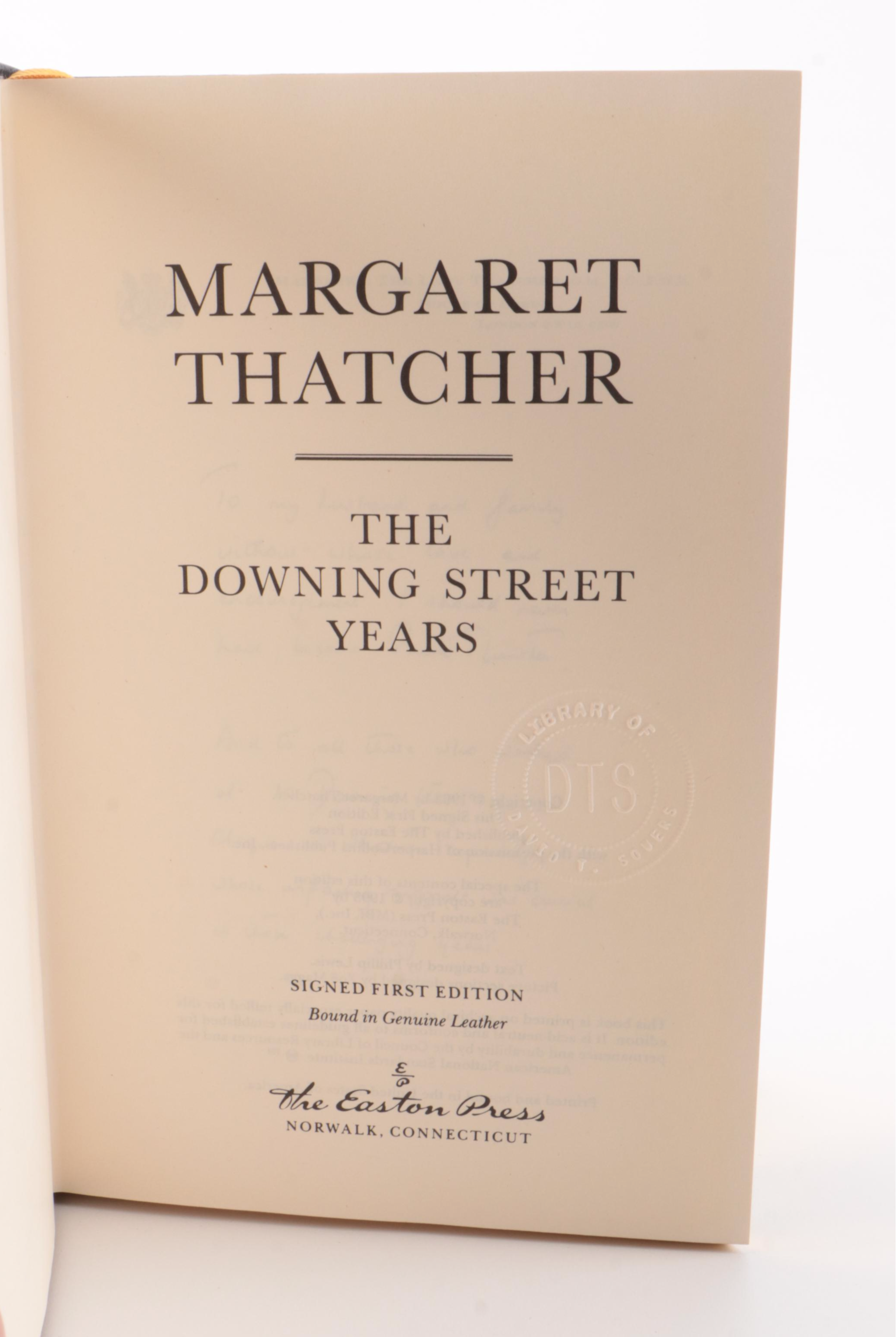 Easton Press Signed Books by Margaret Thatcher and Others