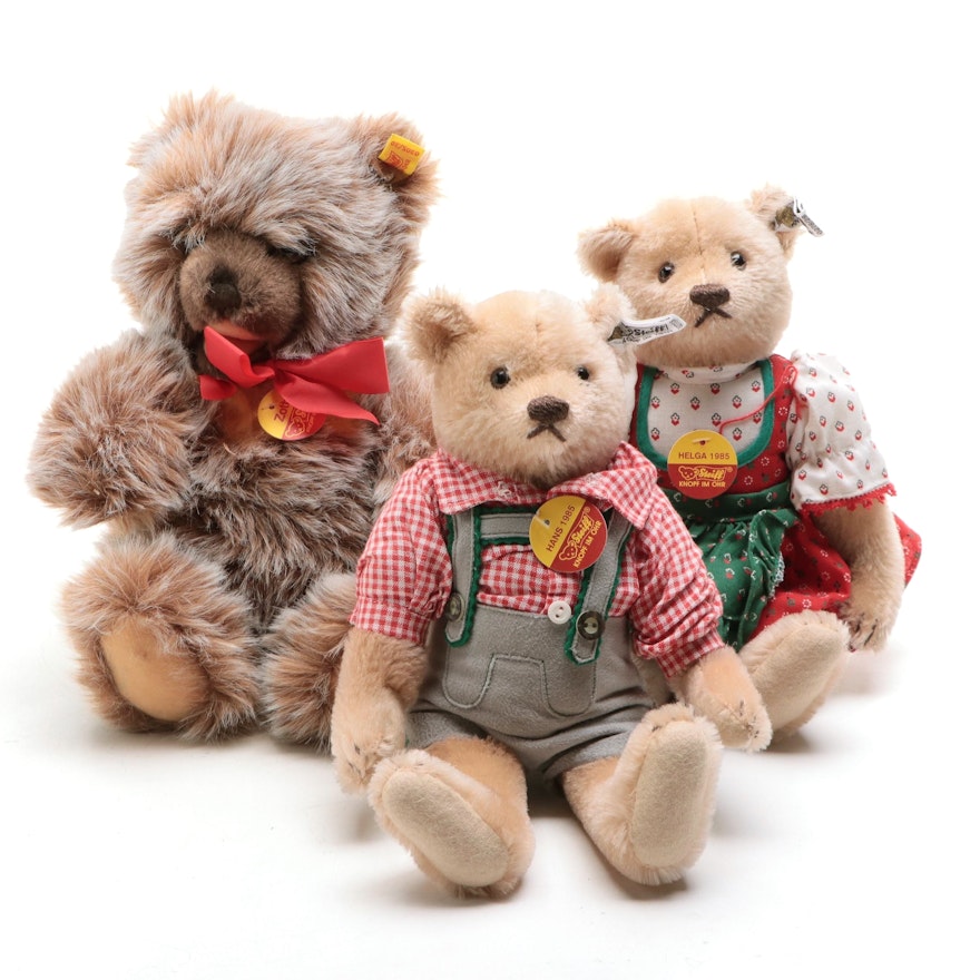 Steiff "Hans", "Helga" and "Zotty" Teddy Bears