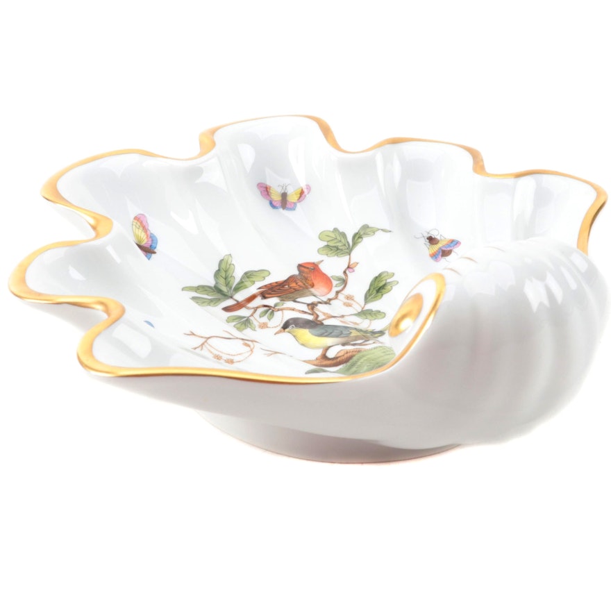 Herend "Rothschild Bird" Porcelain Shell Bowl