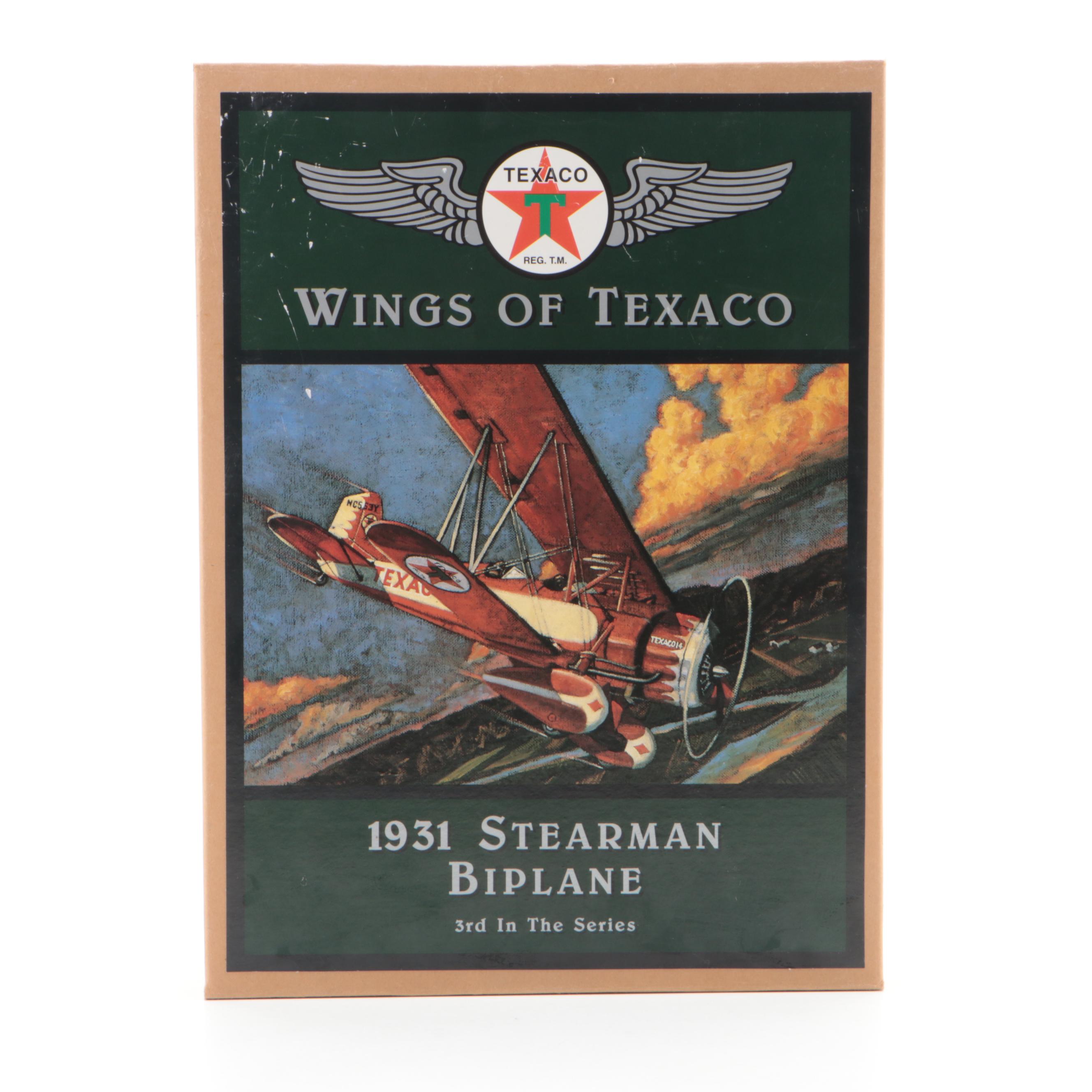 Texaco 1931 Stearman Biplane Diecast Bank with Other Diecast Cars and Banks