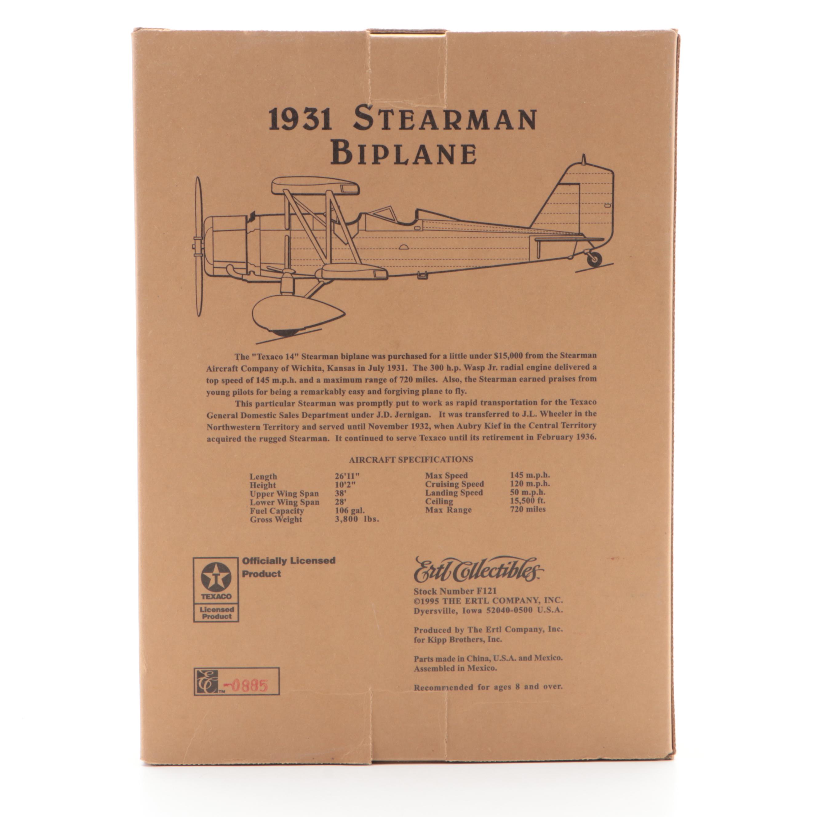 Texaco 1931 Stearman Biplane Diecast Bank with Other Diecast Cars and Banks