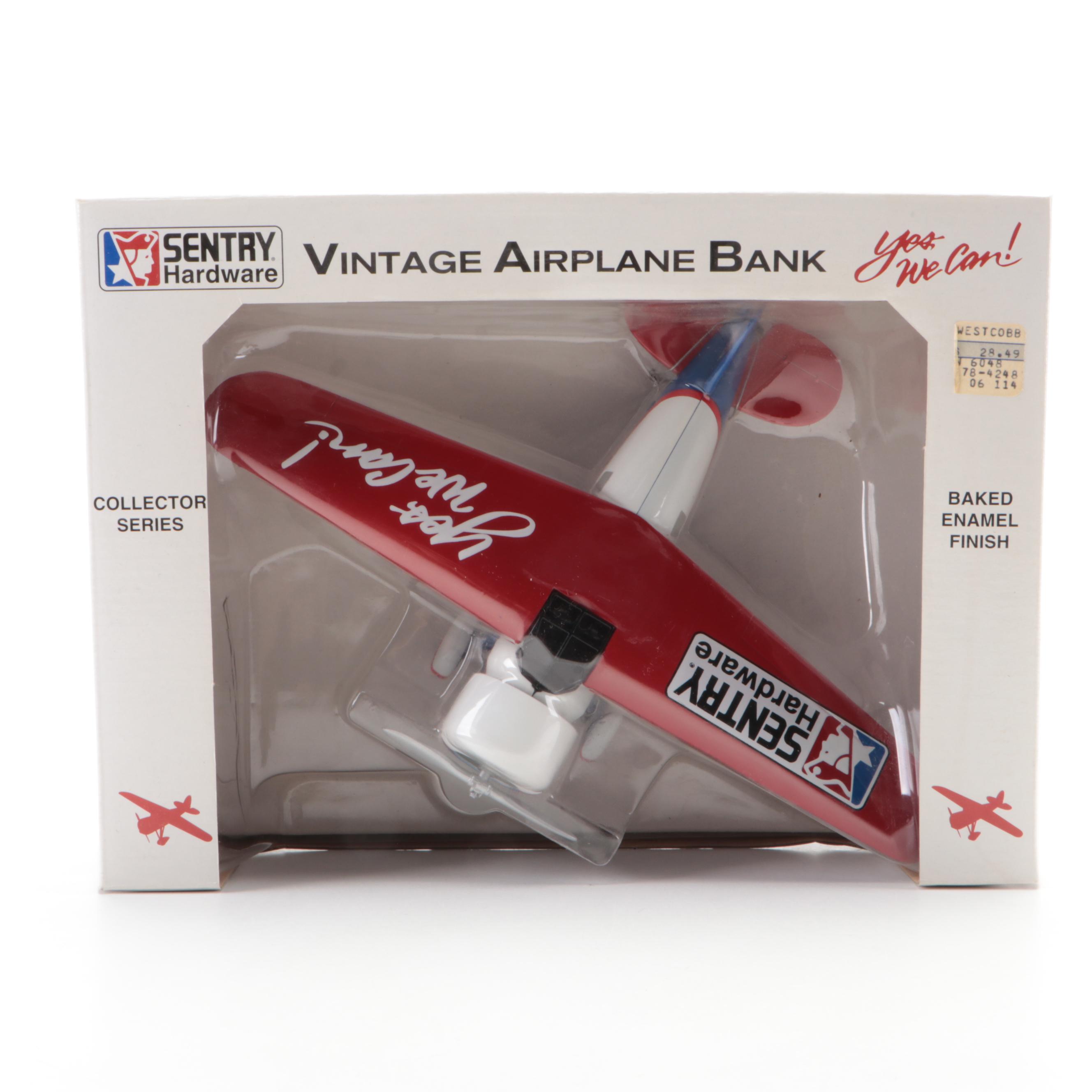 Texaco 1931 Stearman Biplane Diecast Bank with Other Diecast Cars and Banks