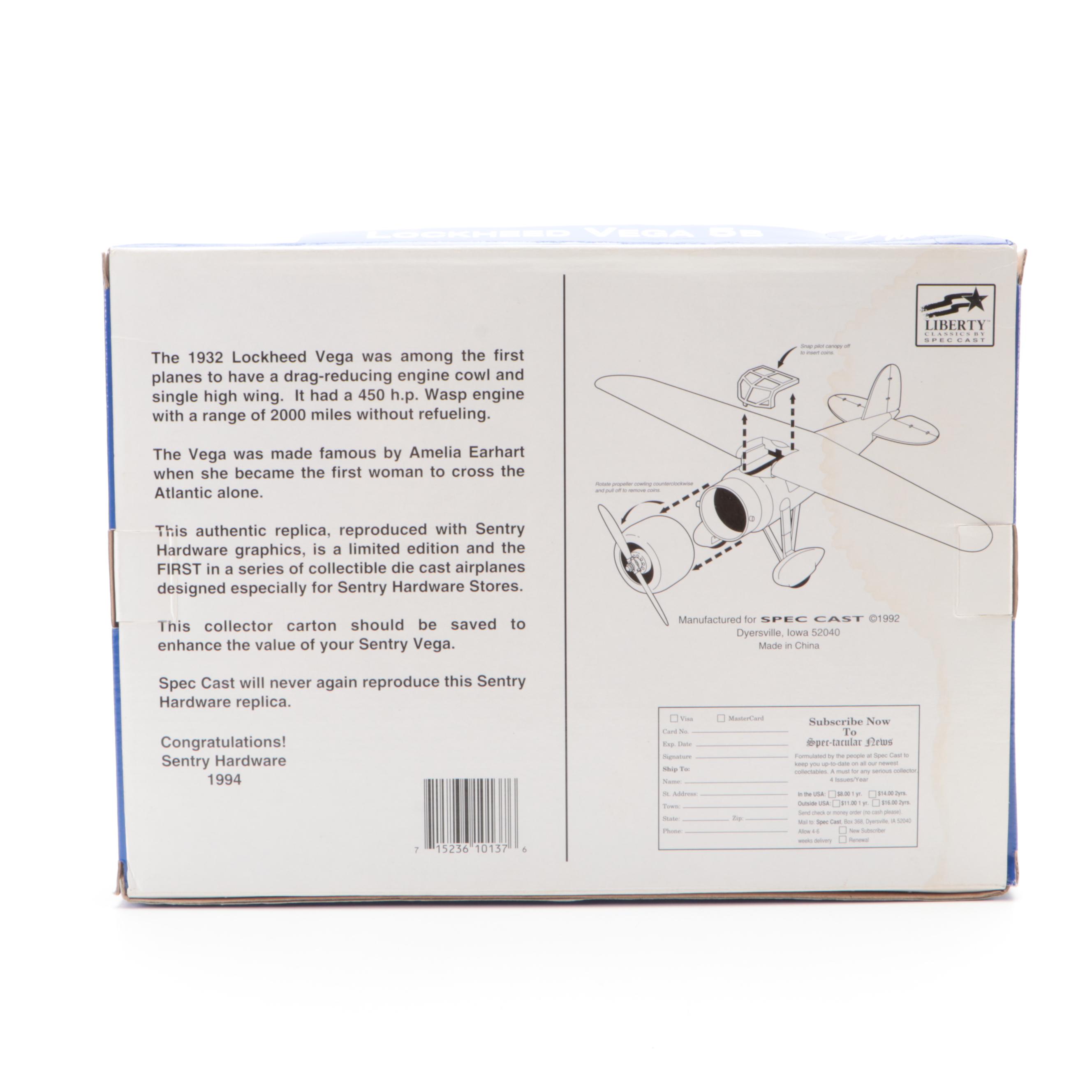 Texaco 1931 Stearman Biplane Diecast Bank with Other Diecast Cars and Banks